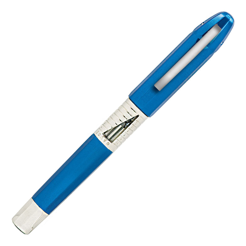 Conklin Nozac Classic Fountain Pen 125th Anniversary Edition - Blue Barrel with Chrome Trim - Luxury Writing Instrument for Professionals & Collectors - Perfect for Signing Documents, Journaling & Gift Giving