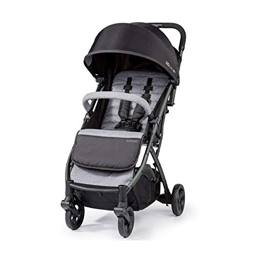 3Dpac CS+ Compact Fold Stroller for Baby - Lightweight Travel Stroller with One-Hand Fold, Reclining Seat & XL Canopy - Black | Car Seat Adaptable | Perfect for Summer Outings, Shopping & Air Travel