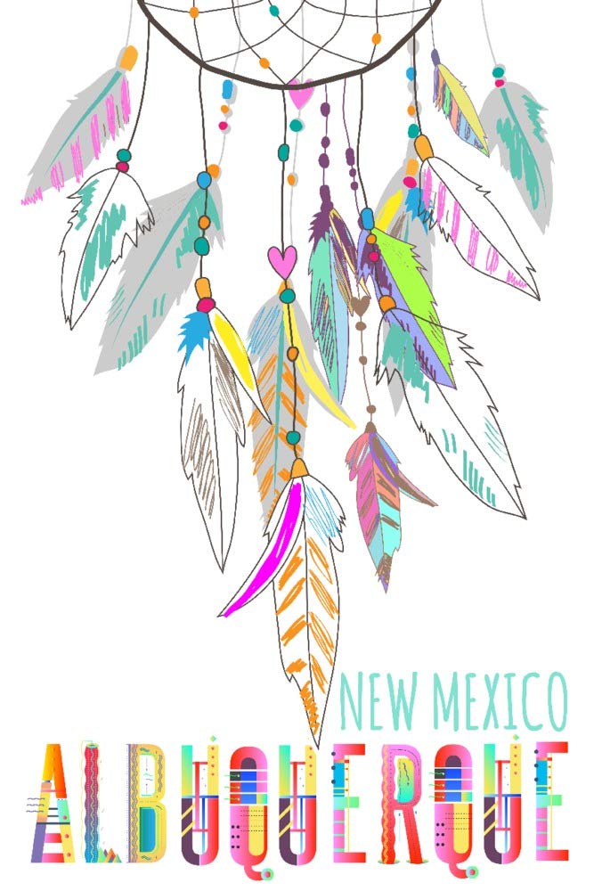 Signed Dreamcatcher Wall Art Print - 24x36 New Mexico Feathers Decor Poster | Perfect for Southwest Home Decor, Bedroom & Office Wall Art