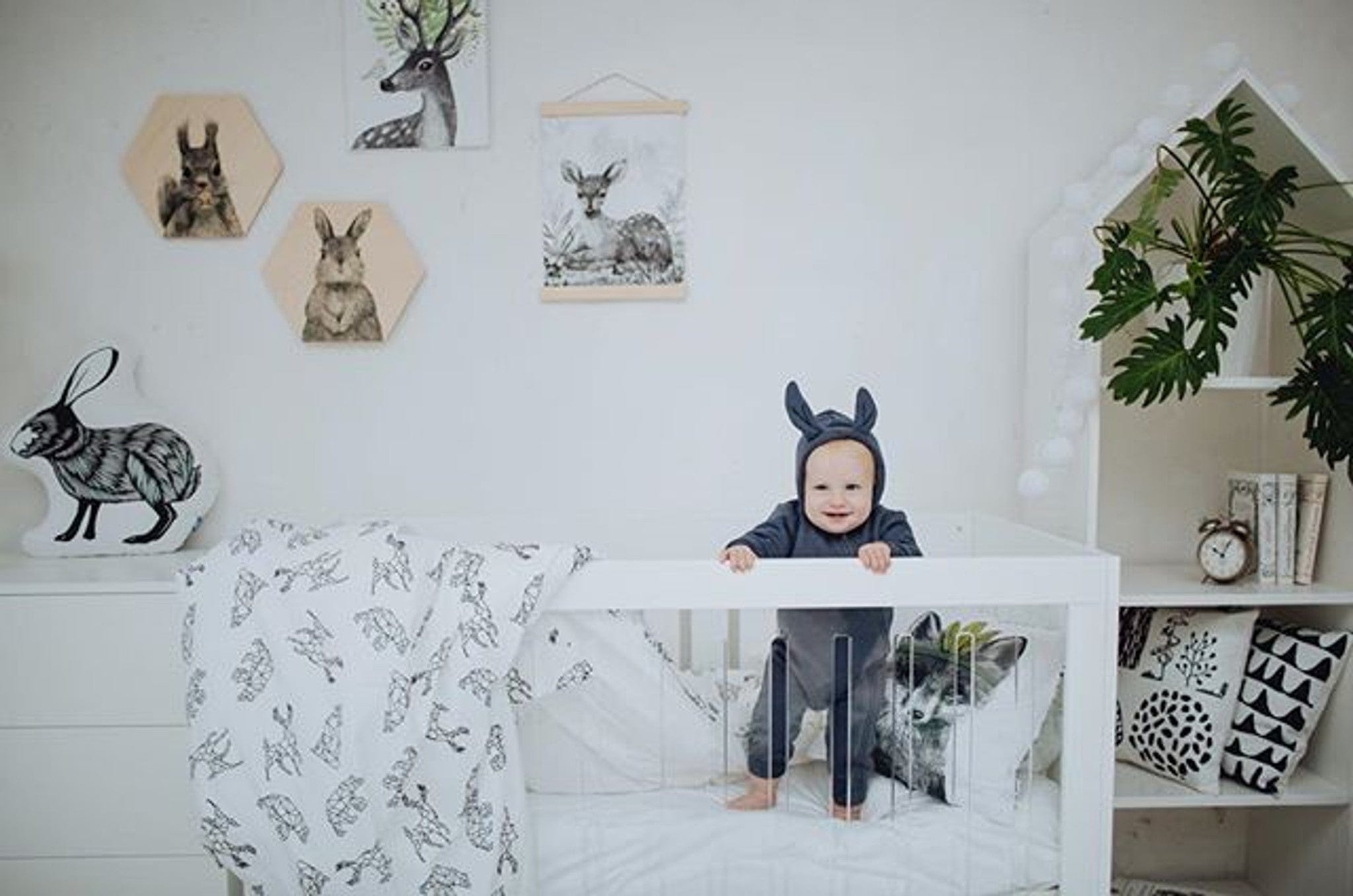 Spot On Square Roh Acrylic White Baby Crib - Modern Nursery Furniture for Newborns & Toddlers | Perfect for Bedrooms, Daycares & Gift Giving