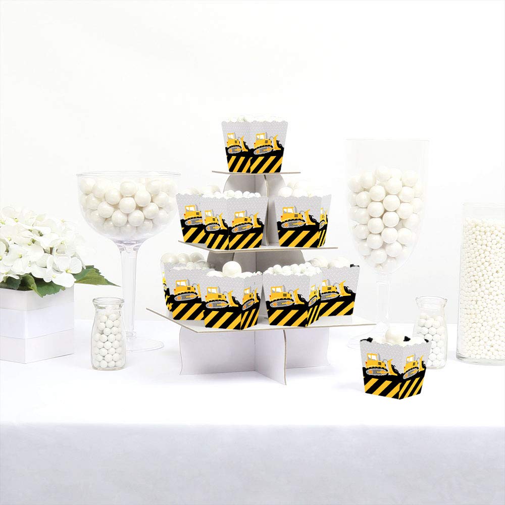 Big Dot of Happiness Dig It Construction Party Favor Boxes - Set of 12 Mini Candy Treat Boxes for Baby Showers & Birthday Parties - Perfect for Construction Theme Decorations & Party Favors