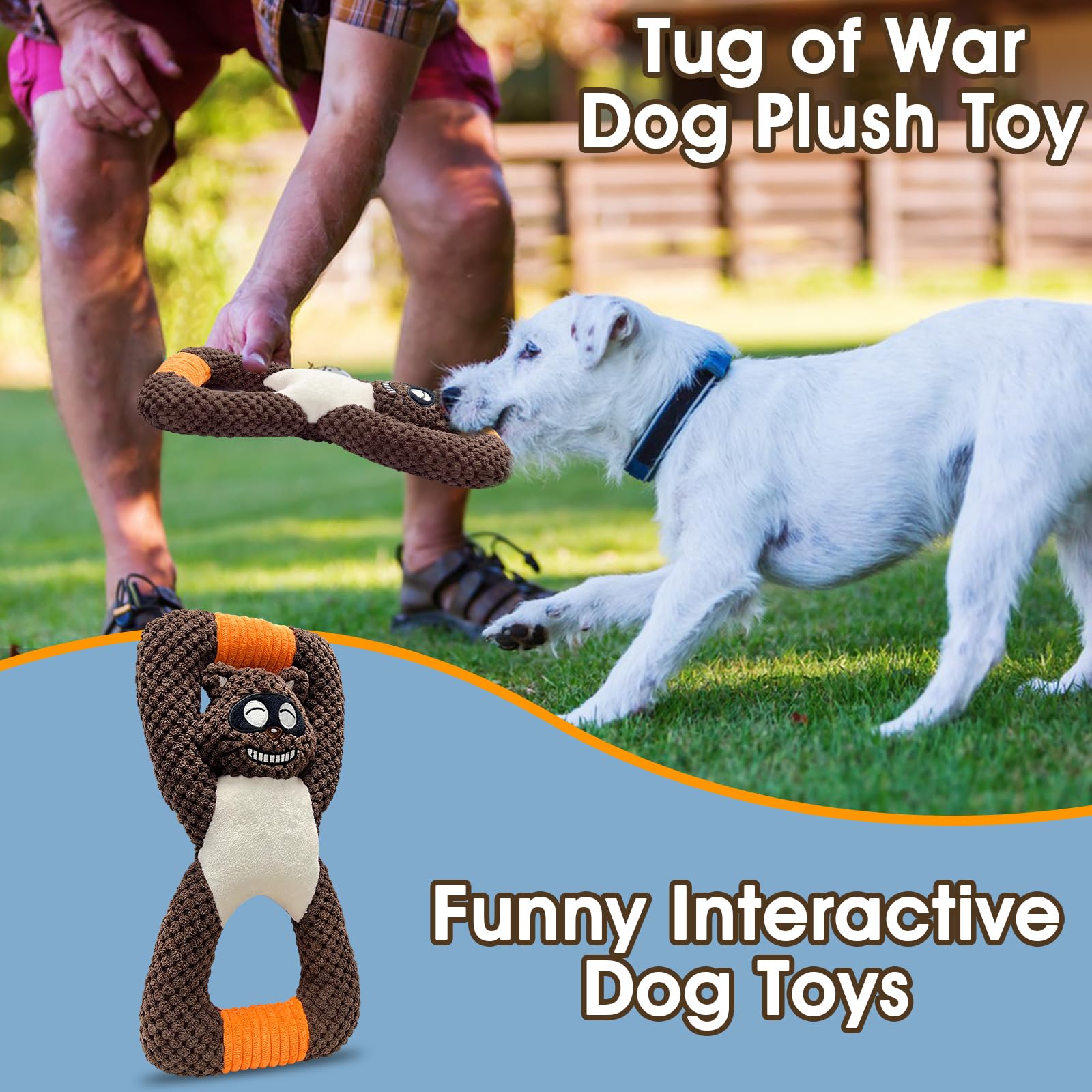 Indestructible Plush Dog Toys for Small, Medium & Large Breeds - Durable & Tough Interactive Chew Toy for Aggressive Chewers (Raccoon Design) - Perfect for Playtime, Training & Boredom Relief
