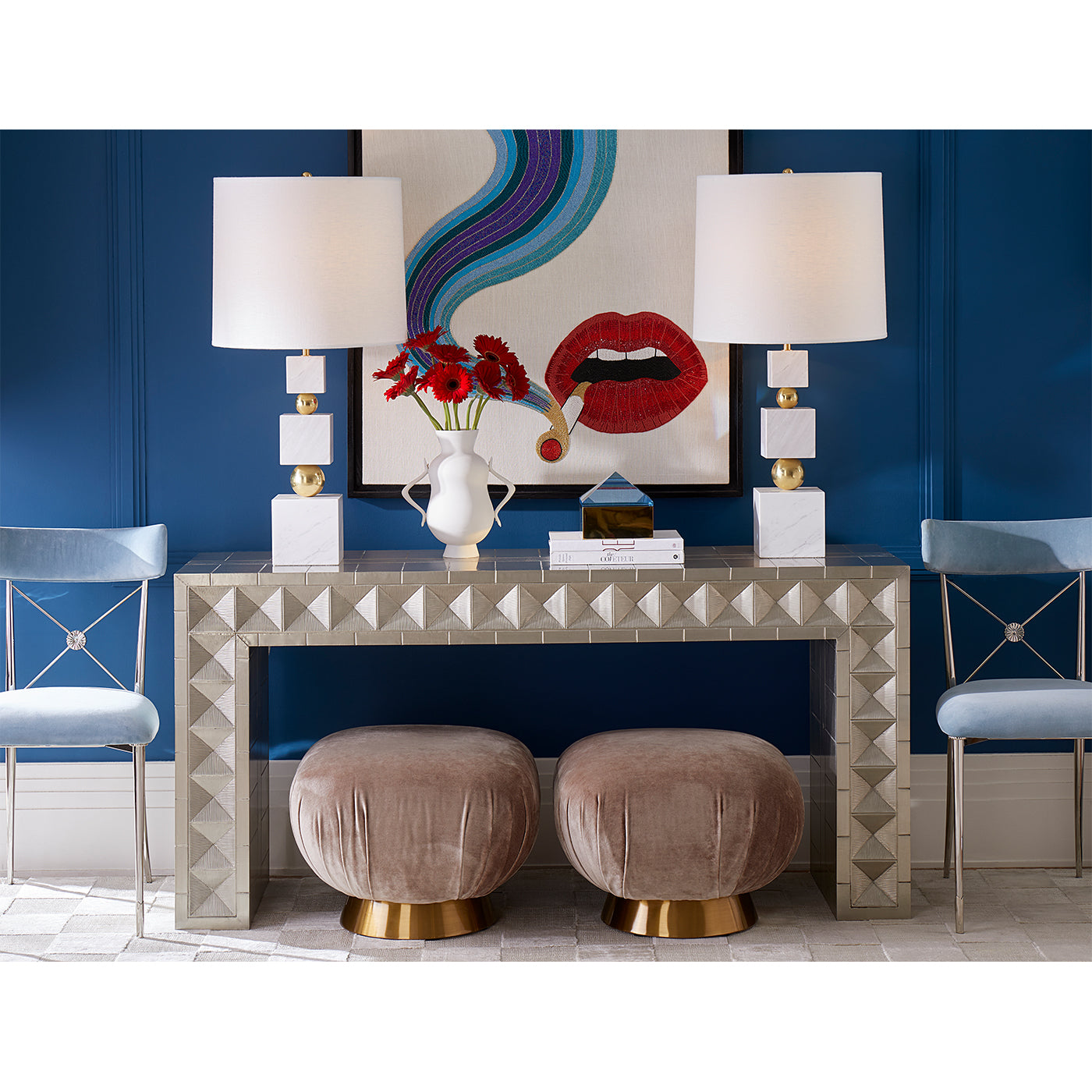 Talitha 60.25 Inch Modern Waterfall Console Table - Elegant Entryway Furniture for Hallway, Living Room & Foyer Decor