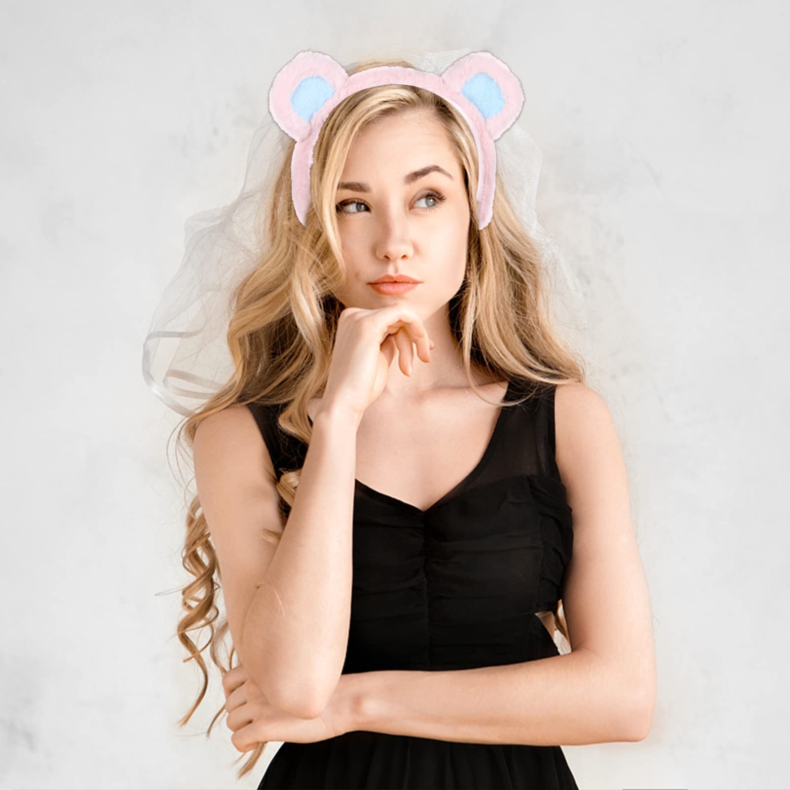 FOMIYES Bear Ear Headband for Women & Girls - Handmade Fabric Animal Hair Accessories for Halloween, Christmas, and Costume Parties - Cute & Comfortable Hair Hoop for Dress-Up and Cosplay