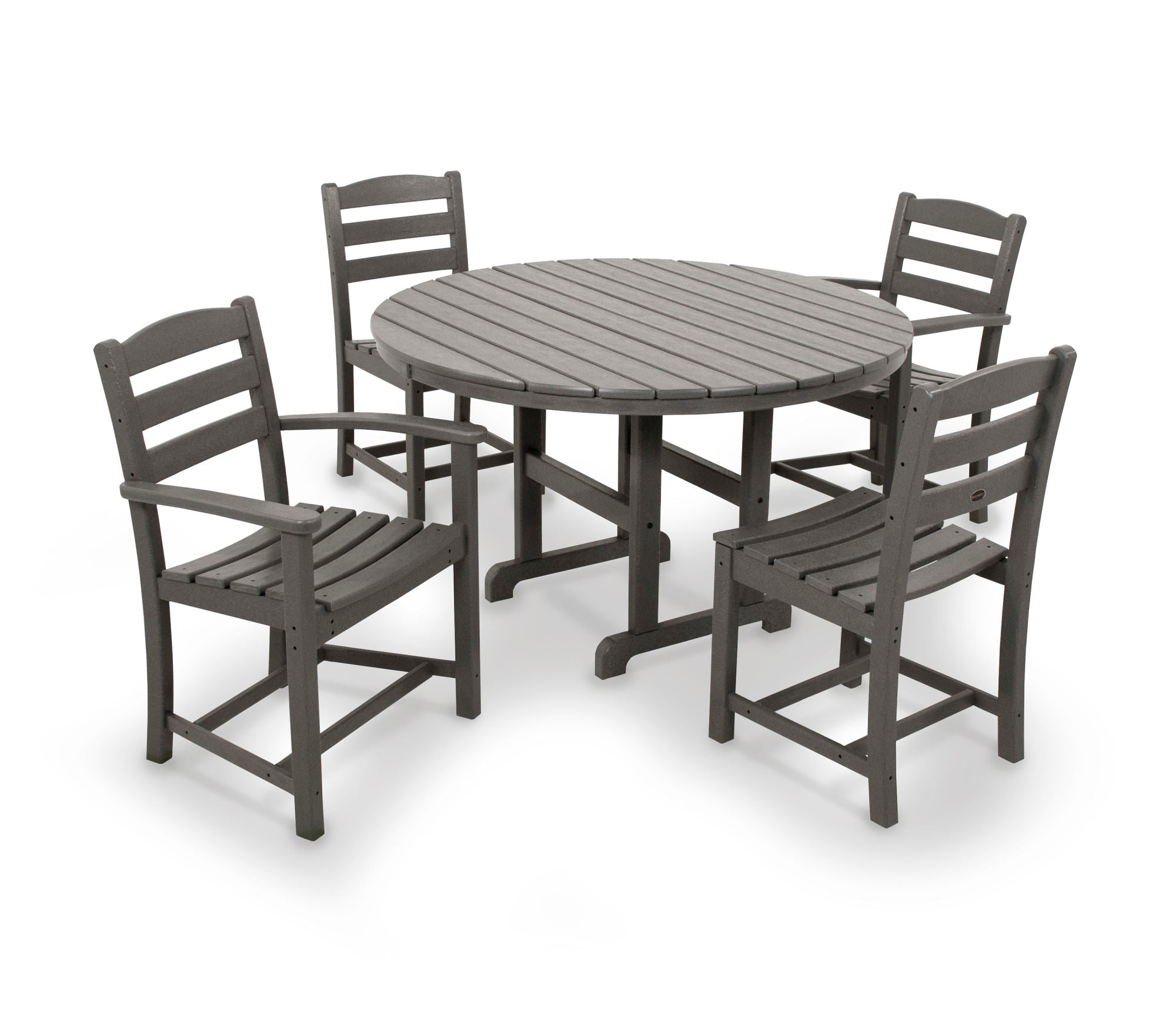 POLYWOOD La Casa Café 5-Piece Outdoor Dining Set - Patio Furniture for Backyard, Garden & Poolside - Weather-Resistant Wicker & Aluminum Frame