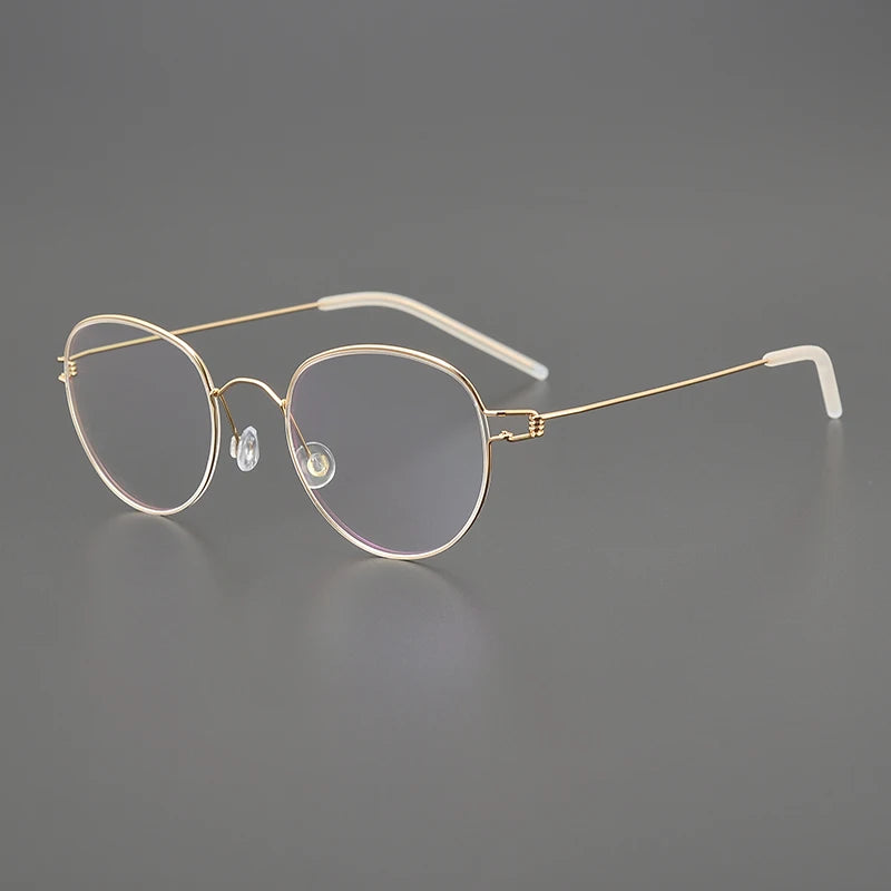Stylish Black Titanium Oval Full Rim Screwless Eyeglasses for Women - Perfect for Work, Reading & Everyday Fashion