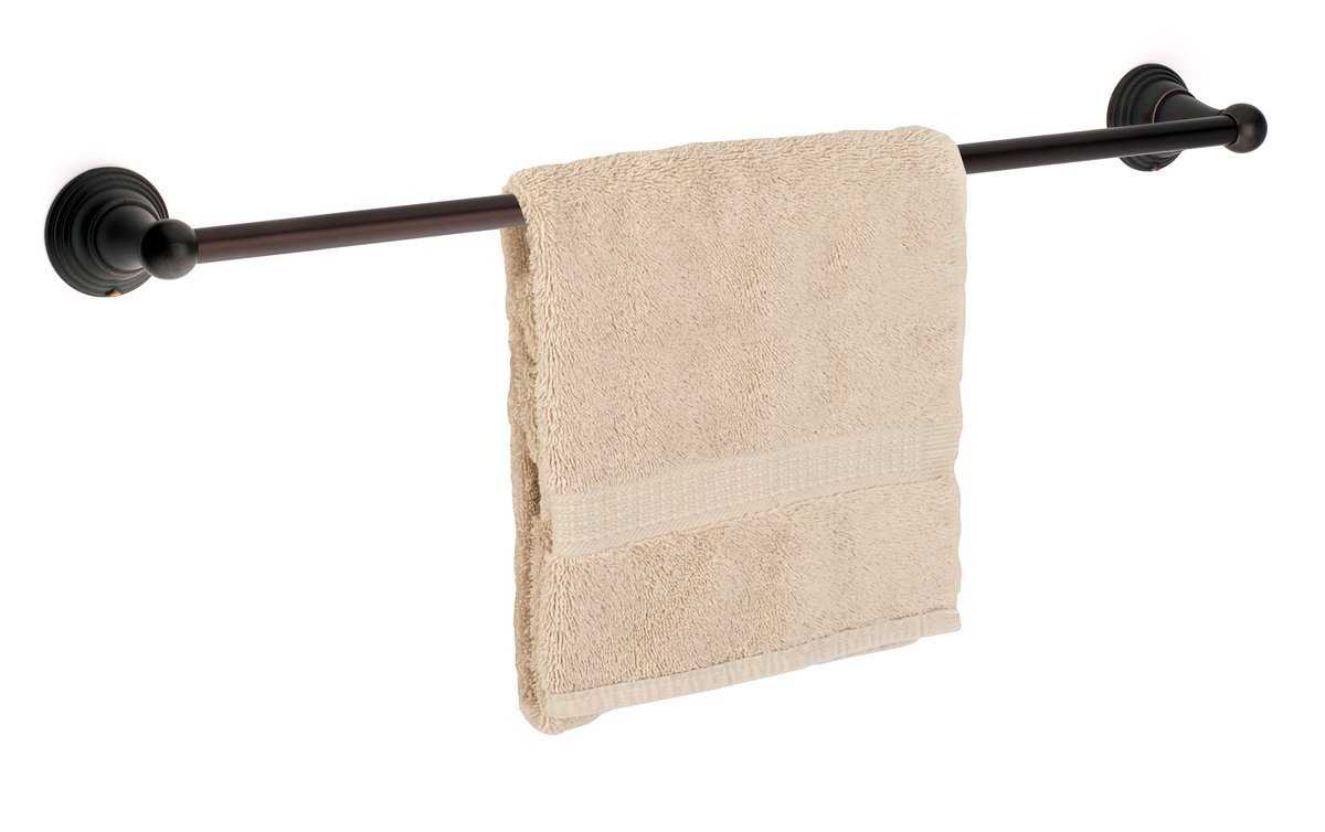 Dynasty Hardware Muirfield 24 Inch Towel Bar - Oil Rubbed Bronze Bathroom Towel Rack for Modern & Traditional Homes - Perfect for Bathrooms, Spas, and Guest Rooms