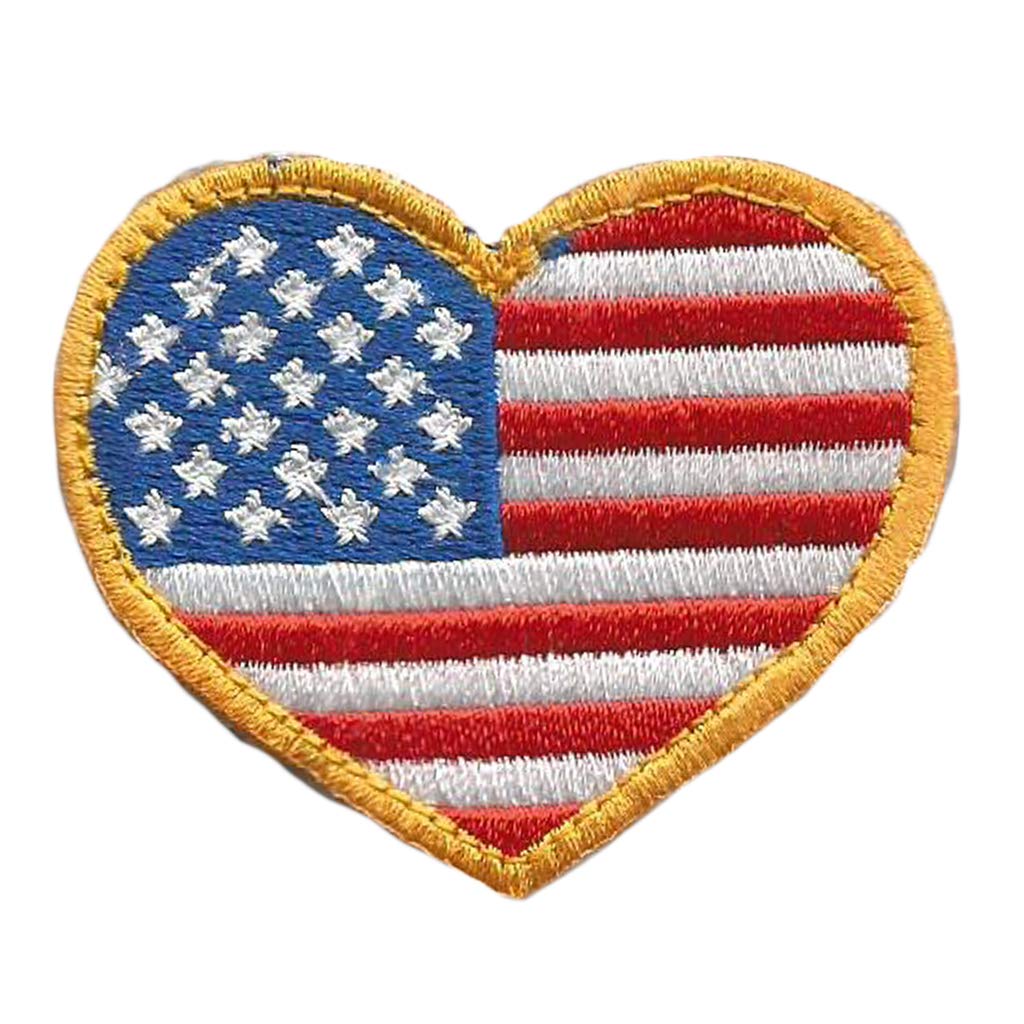 Gadsden & Culpeper Tactical Heart USA Flag Embroidered Patch - Military, Police, Firefighter, Veteran Patriotic Morale Patch for Jackets, Vests, Hats & Backpacks