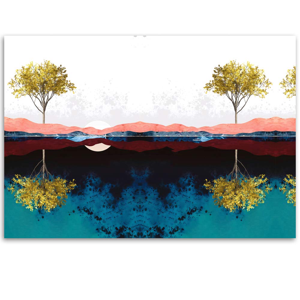 Nordic Style Nature Landscape Removable Wallpaper - Self-Adhesive Wall Mural for Bedroom & Living Room Decor - 66x96 Inches - Perfect for Home, Office & Nursery Decoration