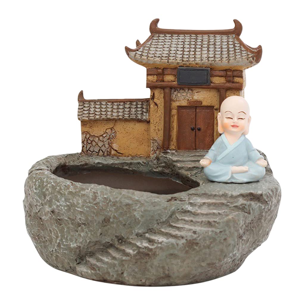 MagiDeal Flower Pots - Buddhist Temple Resin Planters for Home Decor, Office Desk, Garden & Indoor Plants | Small Decorative Plant Pots for Succulents, Herbs & Flowers