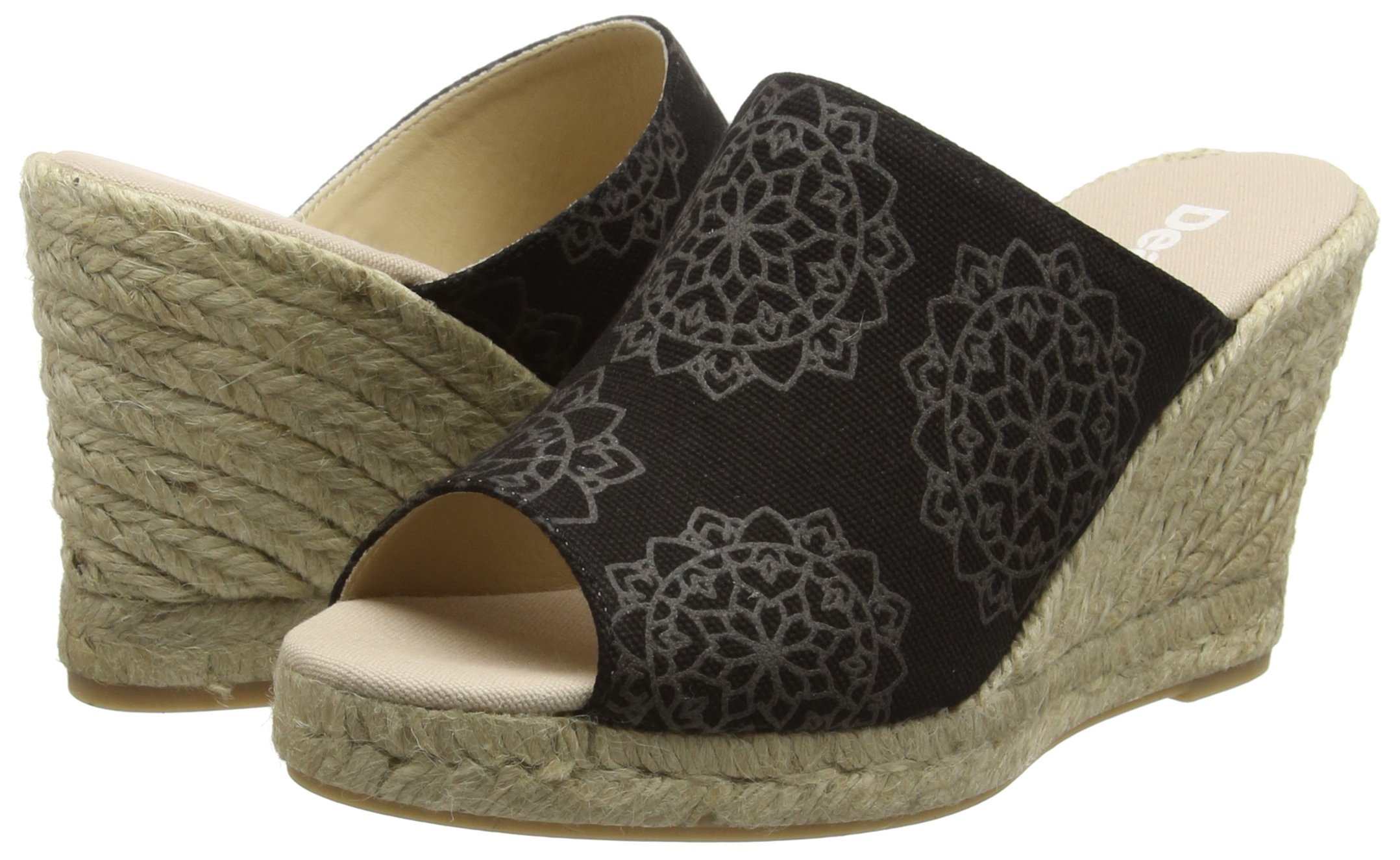 Desigual Women's Tarifa 6 Comfortable Black Sandals Size 8 | Casual Summer Beach Walking Shoes for Women | Perfect for Vacations, Outings and Daily Wear