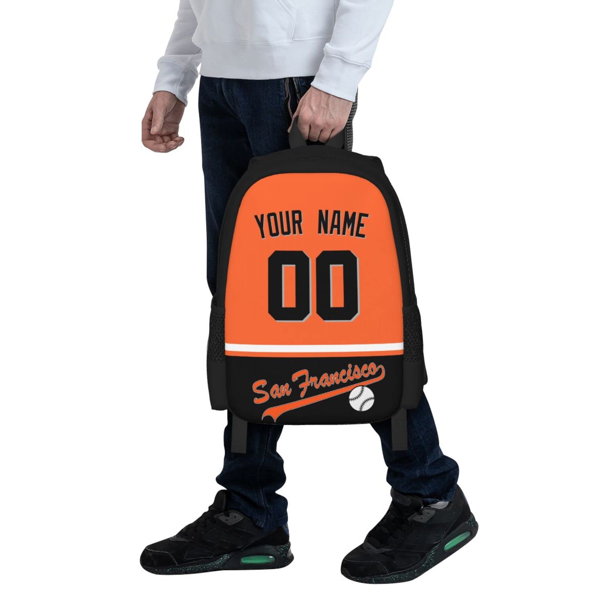 ANTKING San Francisco Backpack - High Capacity Customizable Name & Number Backpack for Kids, Men & Fans - Perfect for School, Travel & Sports Events