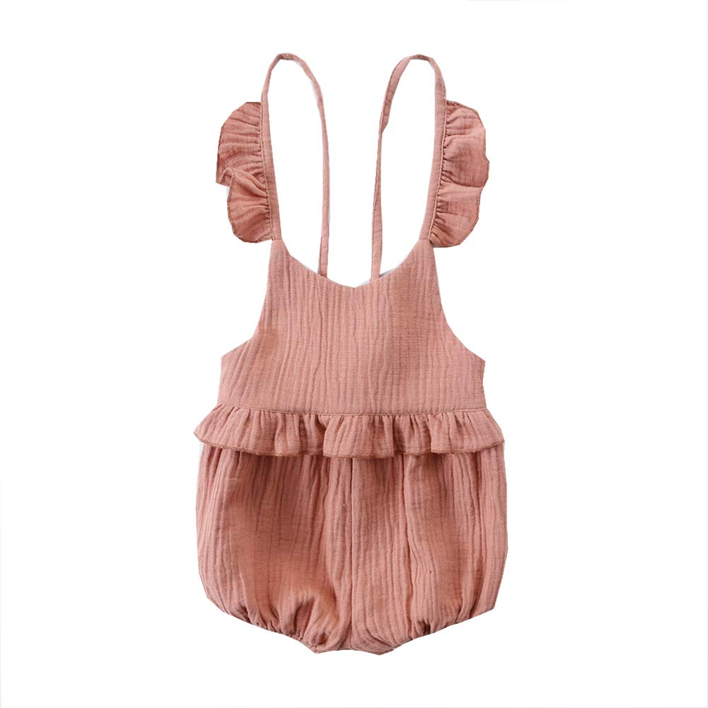 Arbag Baby Girls Romper - Ruffle Cotton Jumpsuit for Spring & Summer | Soft & Comfortable Backcross Design | Perfect for Playdates, Outings & Photo Shoots