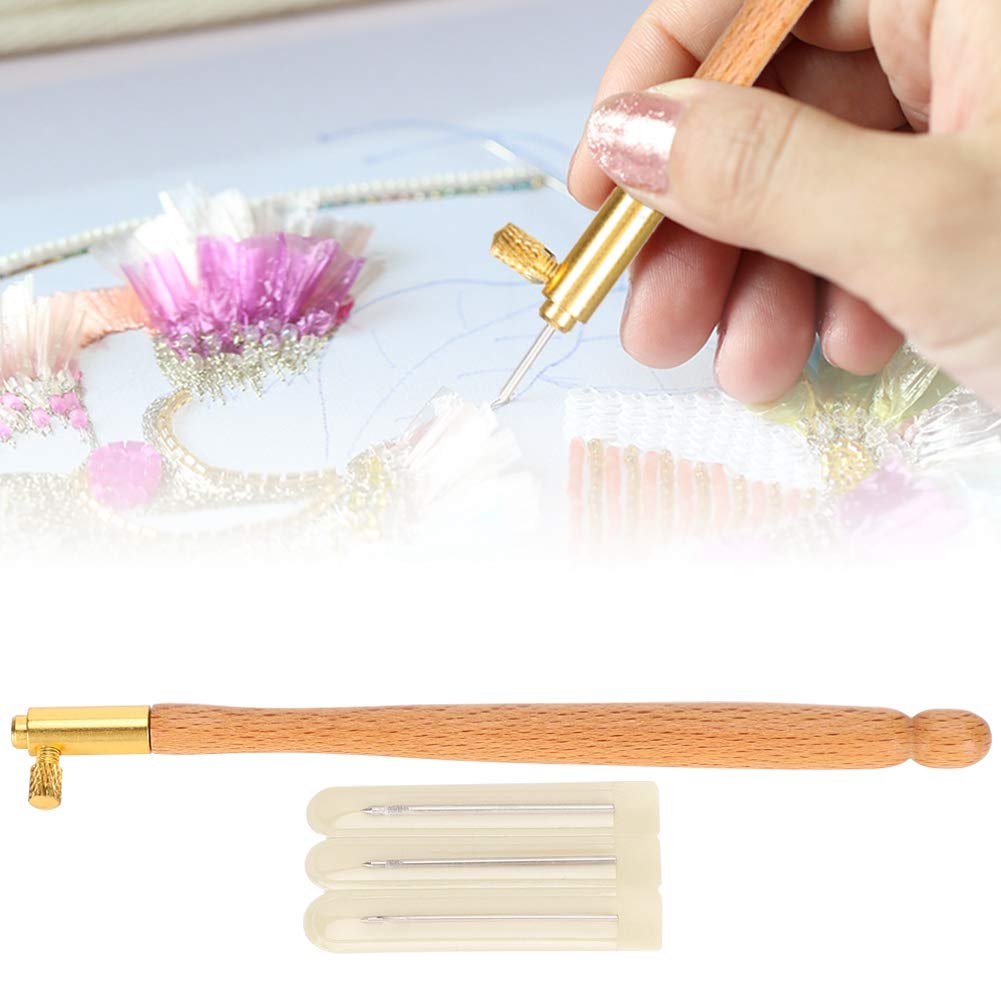 Premium Ergonomic Embroidery Tool Set - Wooden French Needle for Crochet, Beading & Handmade Crafts | Perfect for DIY Sewing, Embroidery Projects & Gift Making