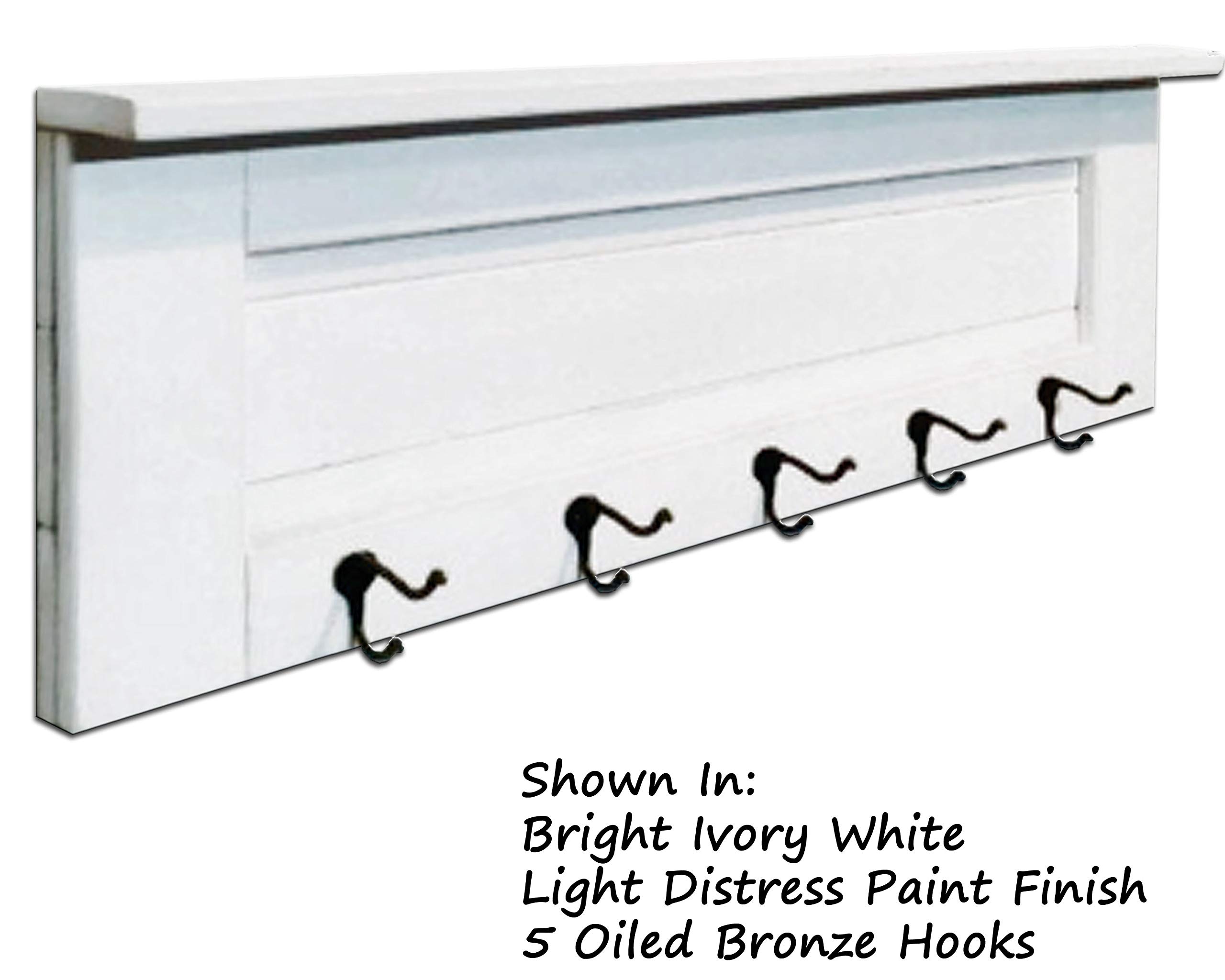 Chapel Hill Wall Hook Rack with Shelf - 20 Custom Colors | Entryway Organizer for Coats, Keys & Towels | Handmade Wooden Coat Hooks & Display Shelf | Perfect for Hallway, Bedroom & Bathroom Organization - Made in USA