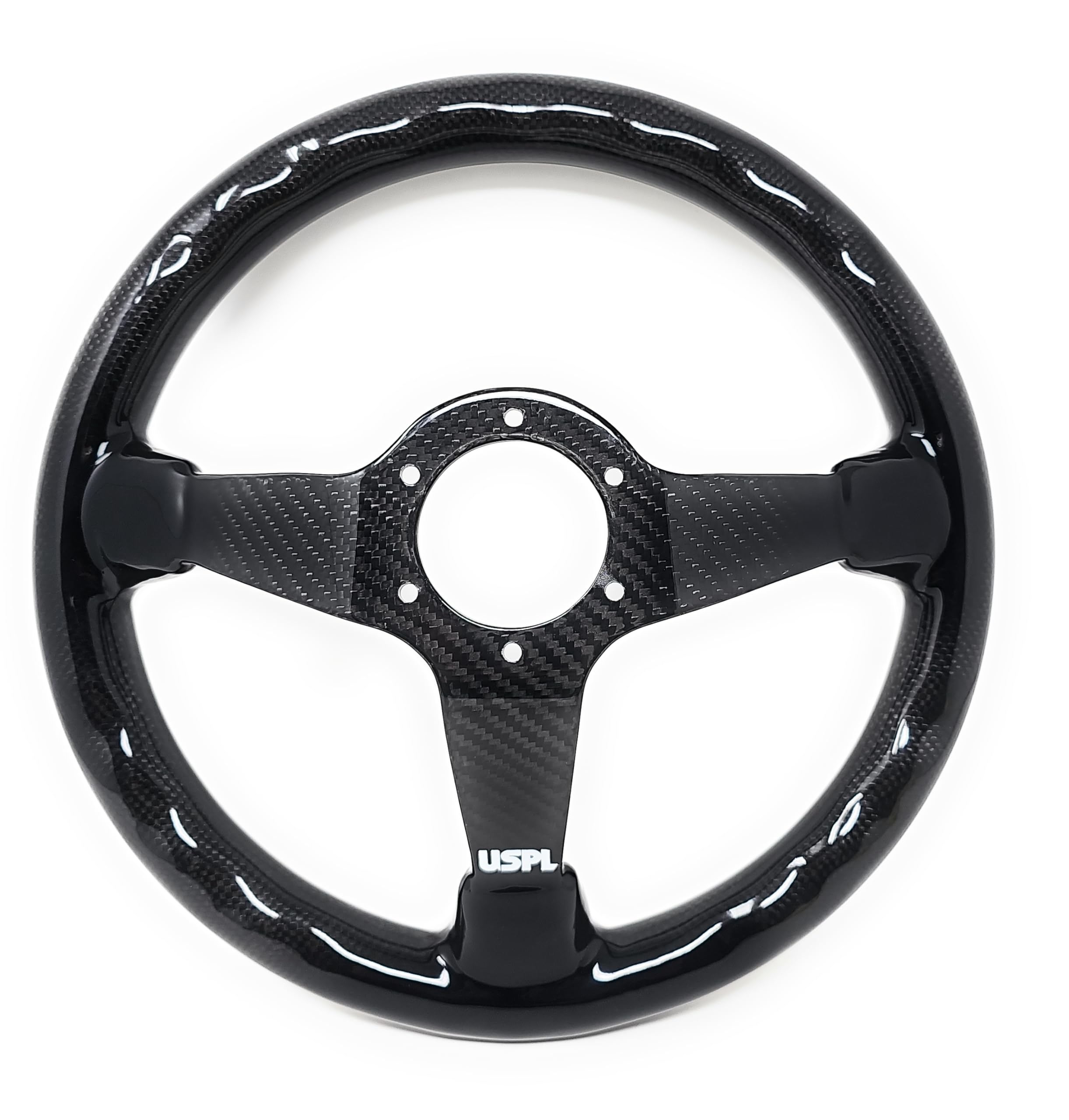Premium Real Carbon Fiber Steering Wheel - Performance Lab WHEEL-CF007 | Lightweight Racing Wheel for Sports Cars, Drift & Track Day Enthusiasts | Enhanced Grip & Style Upgrade