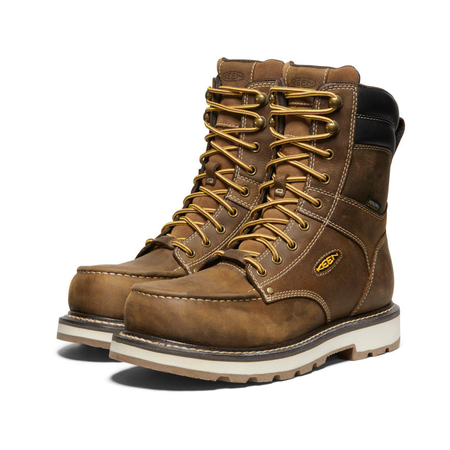Men's Cincinnati 8 Waterproof 90° Heel Work Boot with Carbon Toe - Belgian/Sandshell - Durable Safety Boots for Construction & Outdoor Work