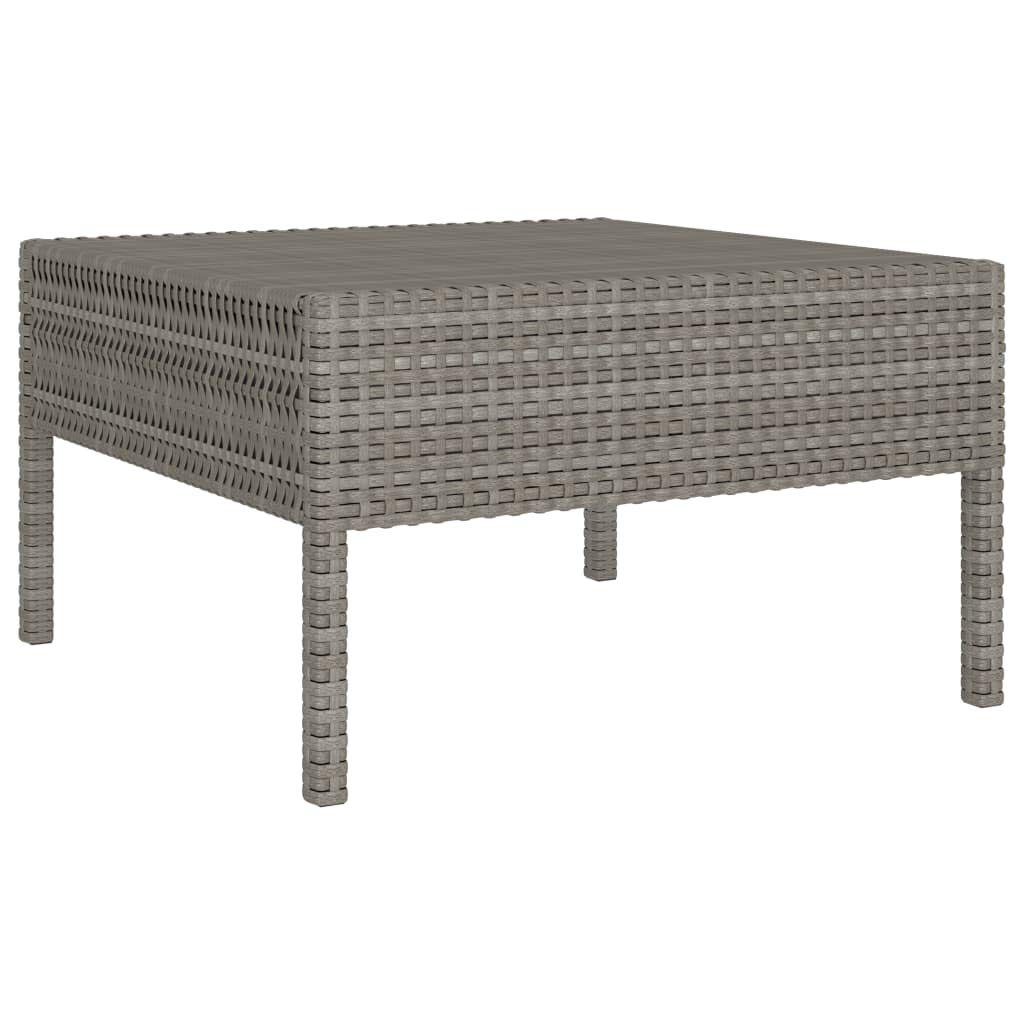 2-Piece Gray Poly Rattan Garden Lounge Set with Cushions & Coffee Table - Outdoor Patio Furniture, Sectional Sofa & Wicker Conversation Set for Backyard, Poolside or Terrace Relaxation