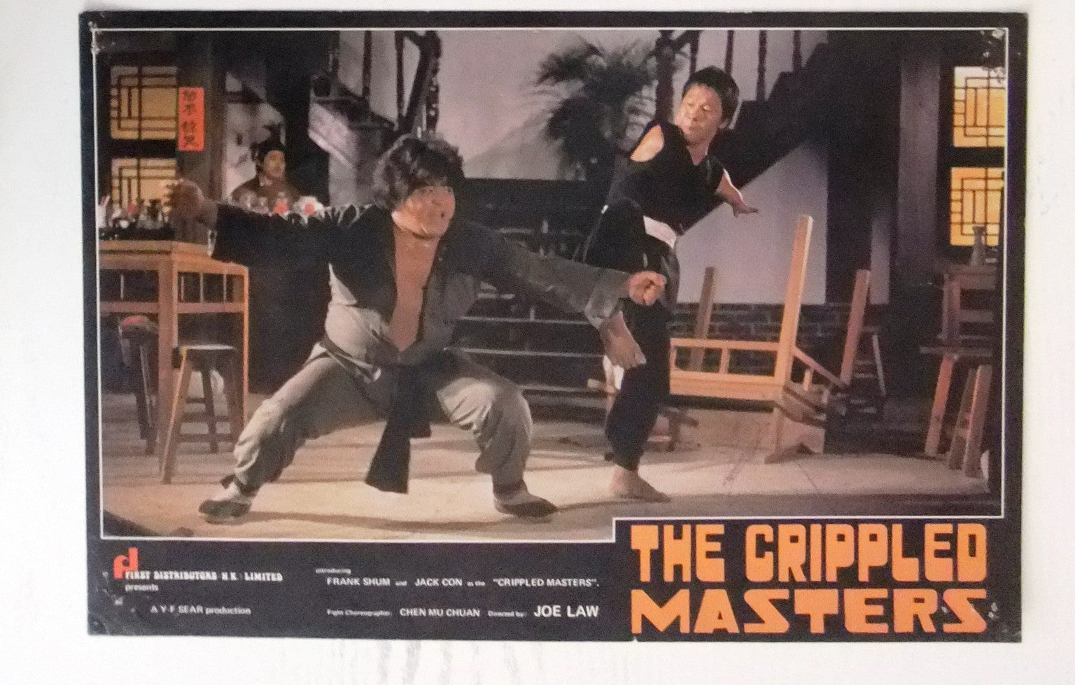 Vintage Kung Fu Movie Collectibles - Set of 10 The Crippled Masters Jackie Conn Lobby Cards from 1970s Chinese Martial Arts Films | Perfect for Movie Memorabilia Displays, Kung Fu Decor & Martial Arts Enthusiast Gifts