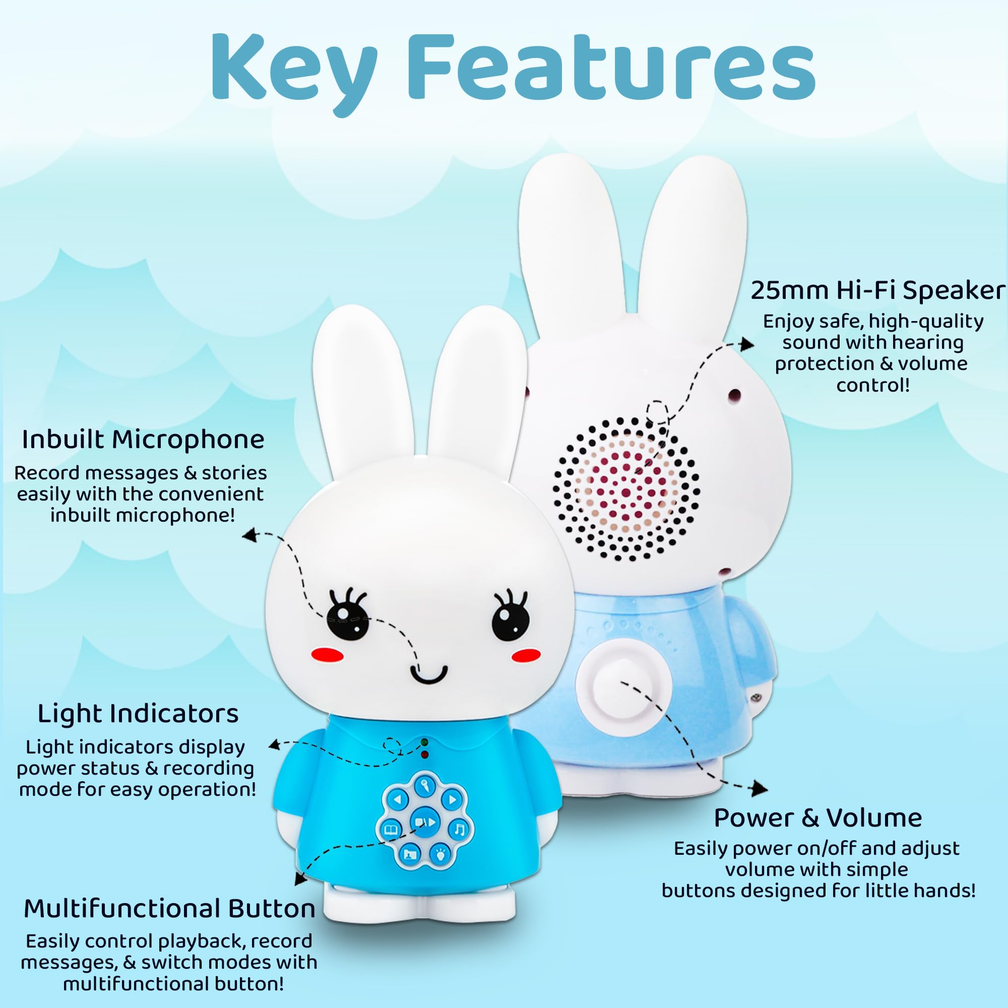 Alilo Easter Bunny Musical Toddler Toys for 1-2 Year Old Boys & Girls - Best Baby Gift for 1 Year Old | Interactive Learning Toy with Lights & Sounds for Early Childhood Development | Perfect for Playtime, Birthday Presents & Easter Gifts