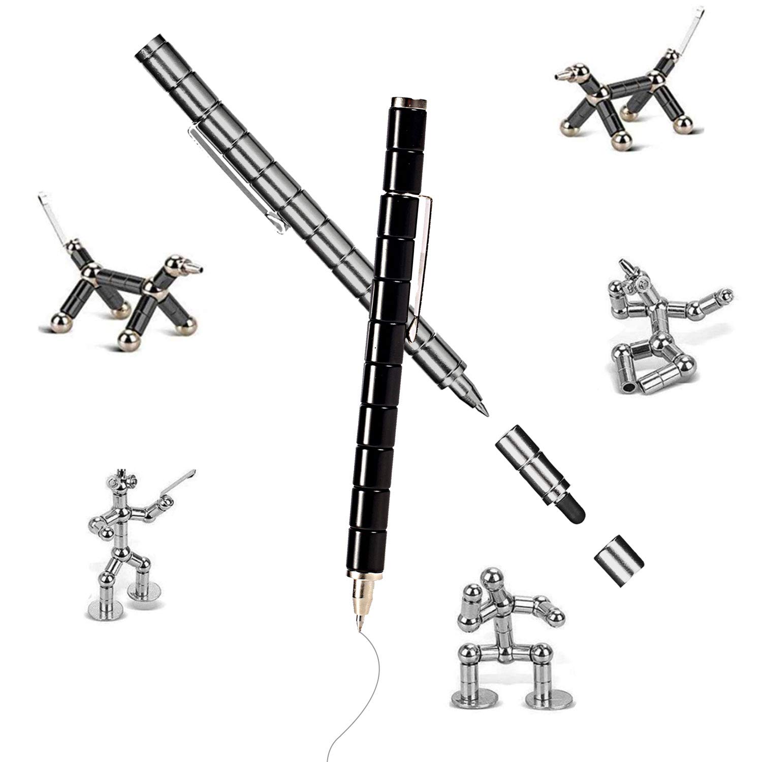 Asuku Magnetic Pen - DIY Fidget Toy with Stress Relief, Magnetic Sculpture Building Blocks for Adults & Kids, Fun Desk Toy for Office, School & Home - Perfect Gift for Family & Friends