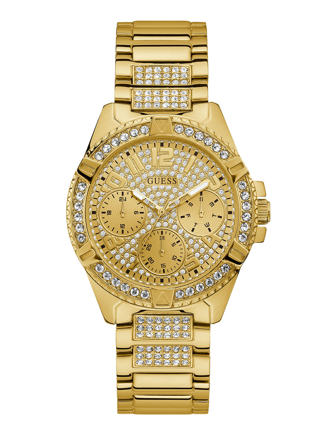Luxury Gold Women's Frontier Crystal Watch - Elegant Timepiece for Formal Events & Evening Parties