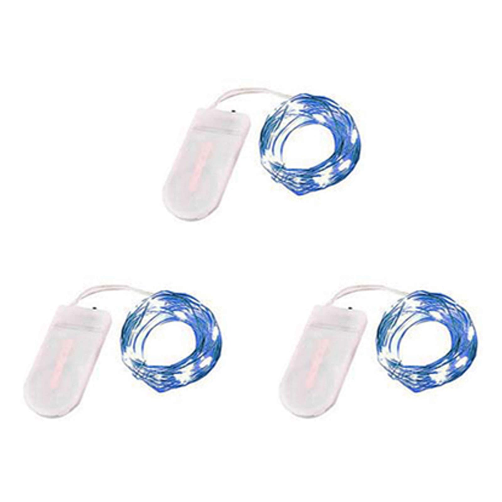 3 Pack Fairy Lights Battery Operated 6.6ft 20 LED Mini String Lights - Silver Wire Starry Lights for DIY, Wedding, Party, Festival, Halloween, Christmas Decorations - Perfect for Bedroom, Garden, and Outdoor Decor (Blue)
