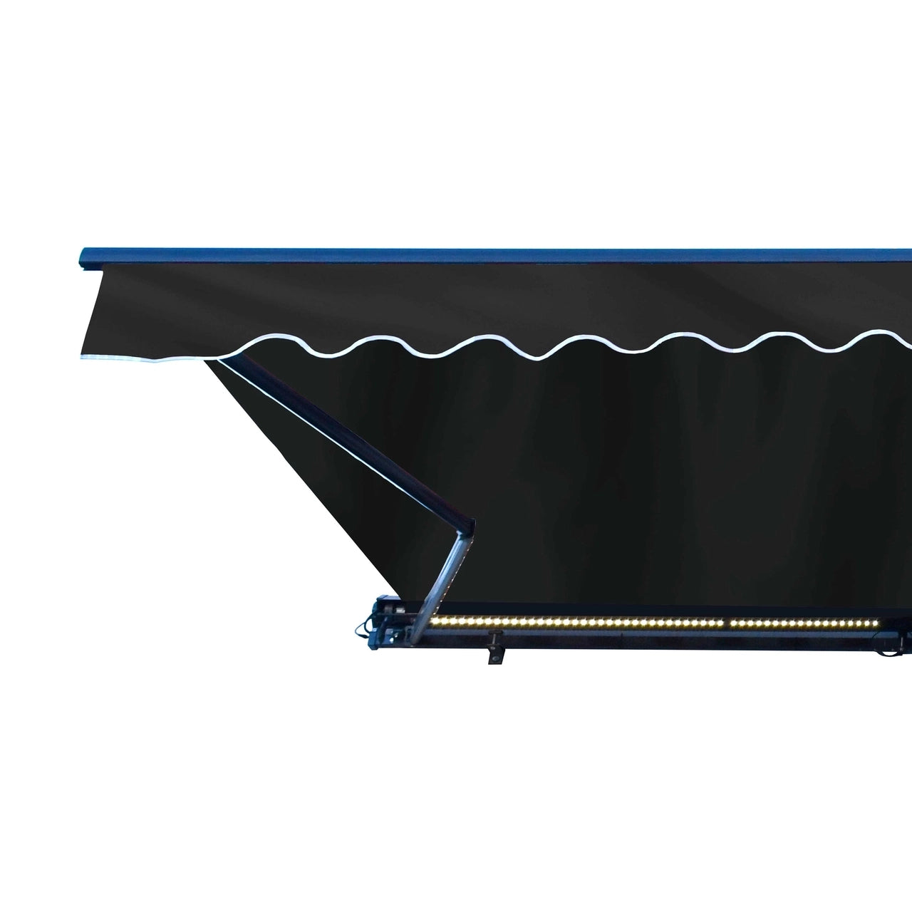 Aleko 16x10 Feet Black Half Cassette Motorized Retractable LED Patio Awning - Perfect for Outdoor Living, Backyard Shade & Luxury Deck Cover