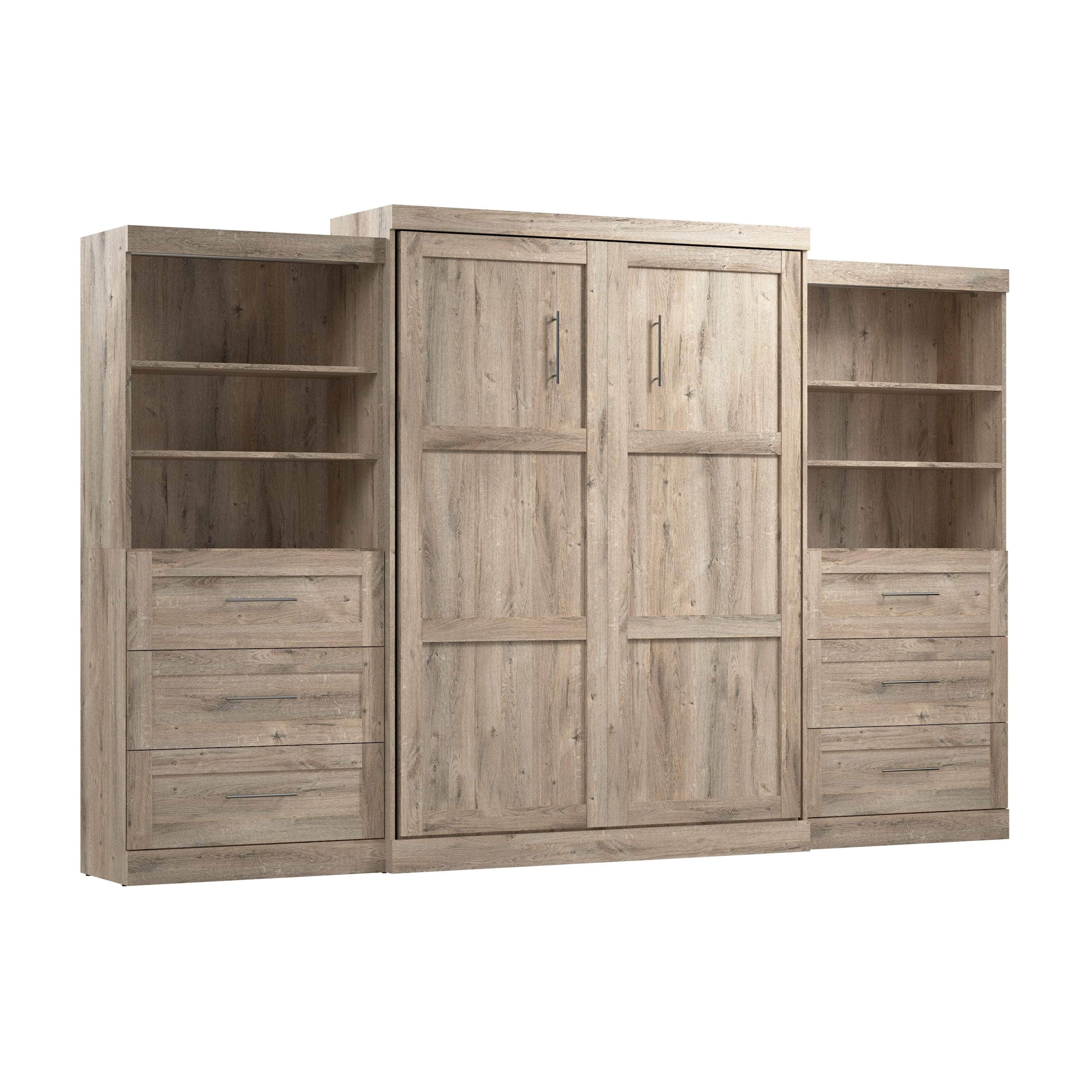 Pur Queen Murphy Wall Bed with 2 Storage Drawers - Space Saving Fold Down Bed (136 Inch) in 6 Colors | Perfect for Small Apartments, Guest Rooms & Home Offices