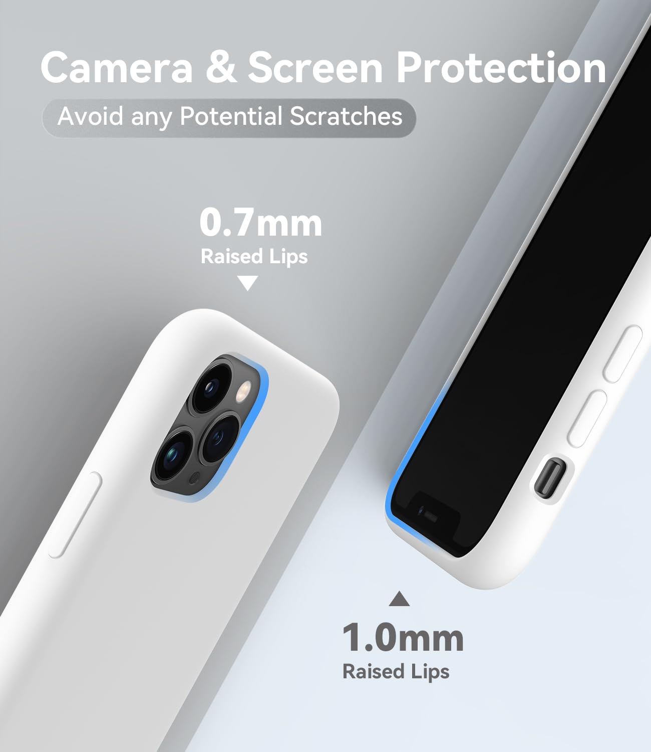Premium Slim Shockproof Silicone Case for iPhone 11 Pro Max (6.5 inch) - Military Drop Protection & Anti-Scratch Microfiber Lining | Durable White Phone Cover for Everyday Use, Work & Outdoor Activities