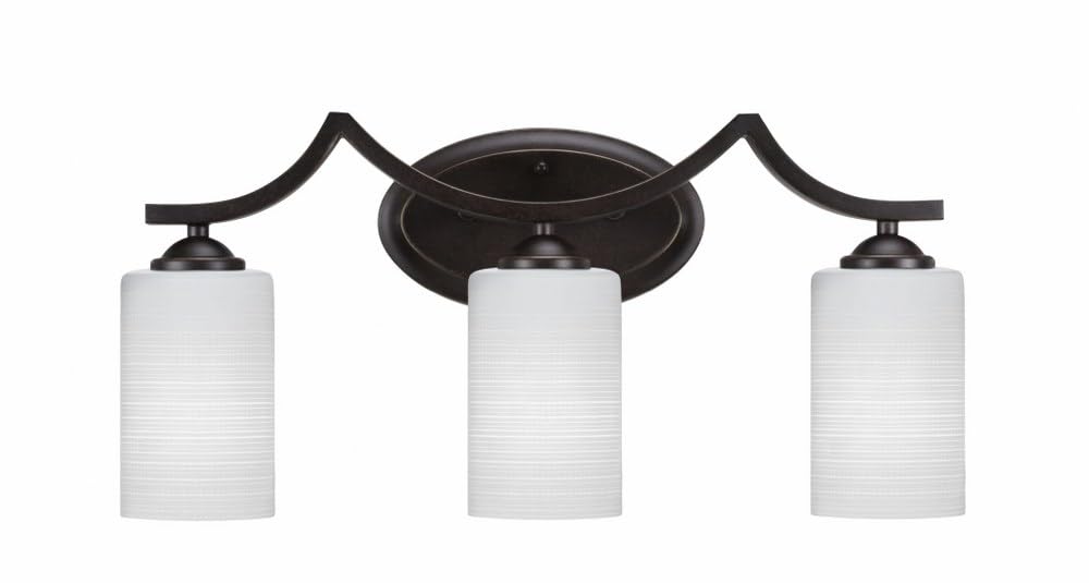 Zilo 3-Light Vanity Light Fixture in Dark Granite - Modern Bathroom Lighting for Mirror (553-DG-4061) | Perfect for Master Bath, Powder Room & Dressing Area