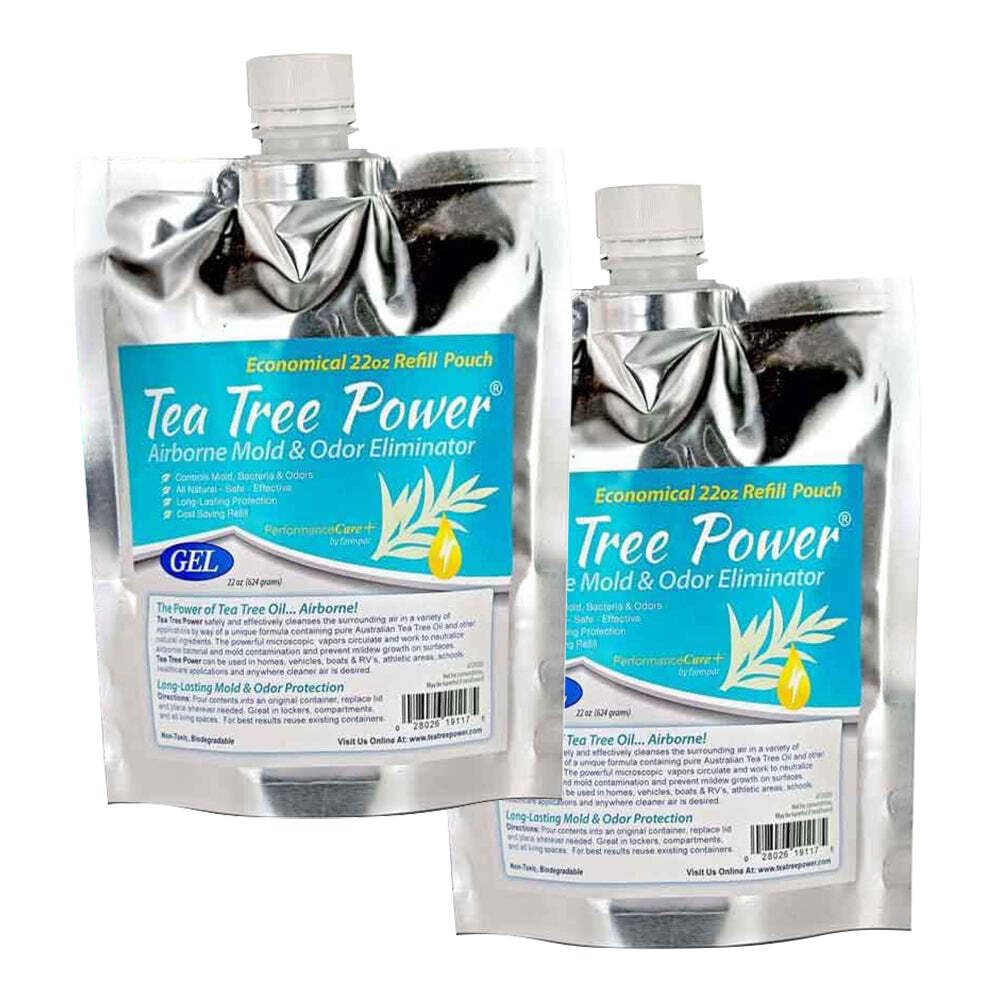 Forespar Tea Tree Essential Oil Refill Pouch 44oz (2-Pack) - 100% Pure Natural Aromatherapy Oil for Diffusers, Massage & Skin Care