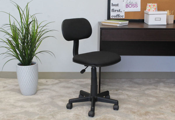 Boss Black Fabric Office Steno Chair B205 - Ergonomic Desk Chair for Home & Office Workspaces - Perfect for Typing, Writing & Long Work Sessions