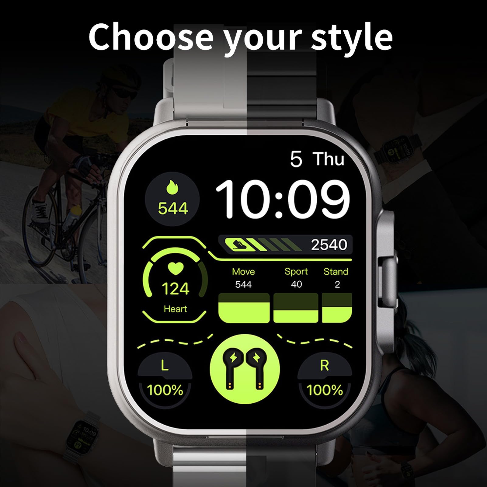 2.01 Inch Smart Watch with Earbuds - 2-in-1 Fitness Tracker with HD Touch Screen, Multiple Sports Modes, Remote Camera Control for Men & Women - Perfect for Running, Gym Workouts & Daily Activity Tracking
