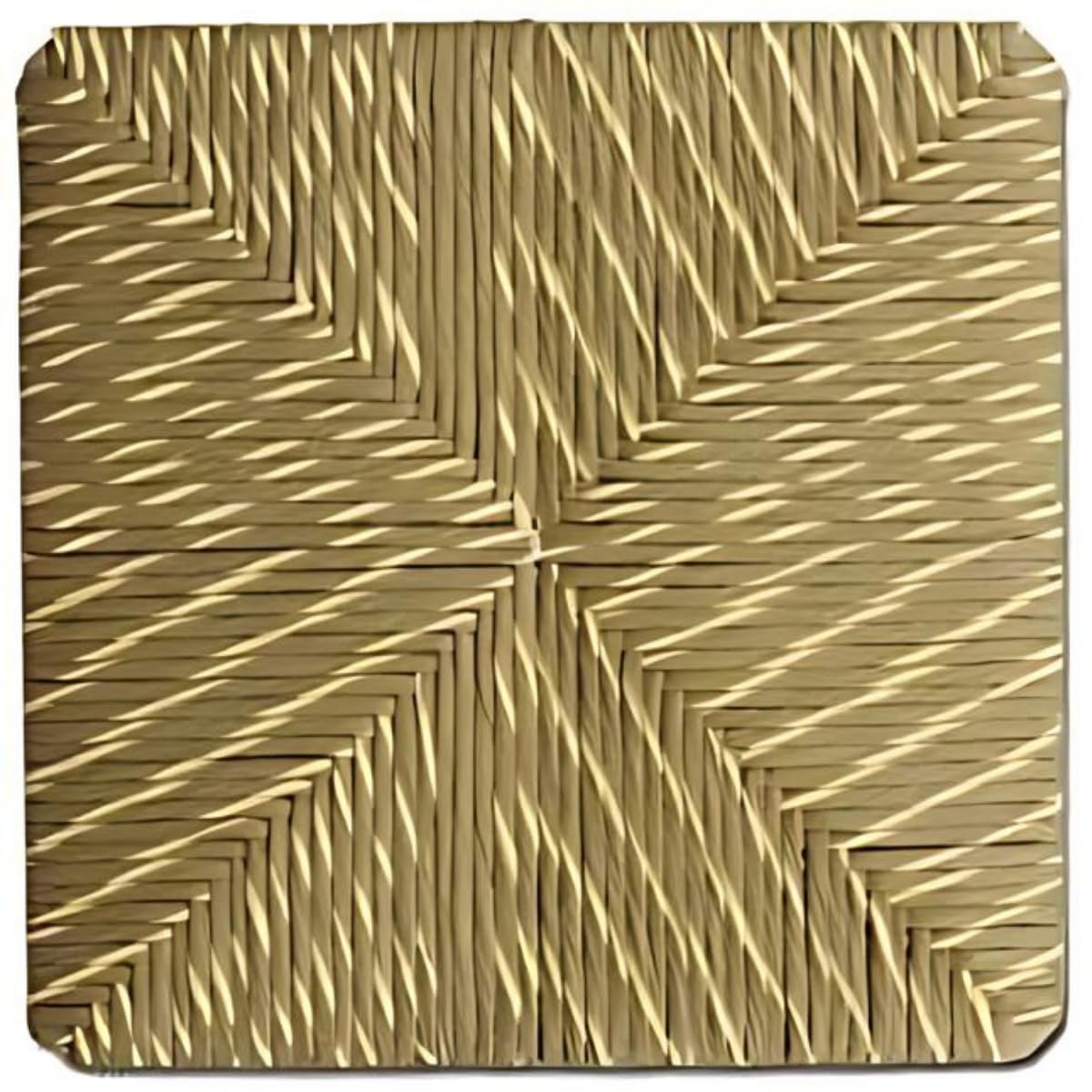 Tomaino 37 x 37 cm Straw Chair Seat Cushions - Set of 4 Woven Straw Replacement Seats for Dining Chairs - Pisa Model Straw Seat Covers for Restaurant & Home Decor - Perfect for Kitchen, Dining Room, Cafe and Outdoor Patio Furniture