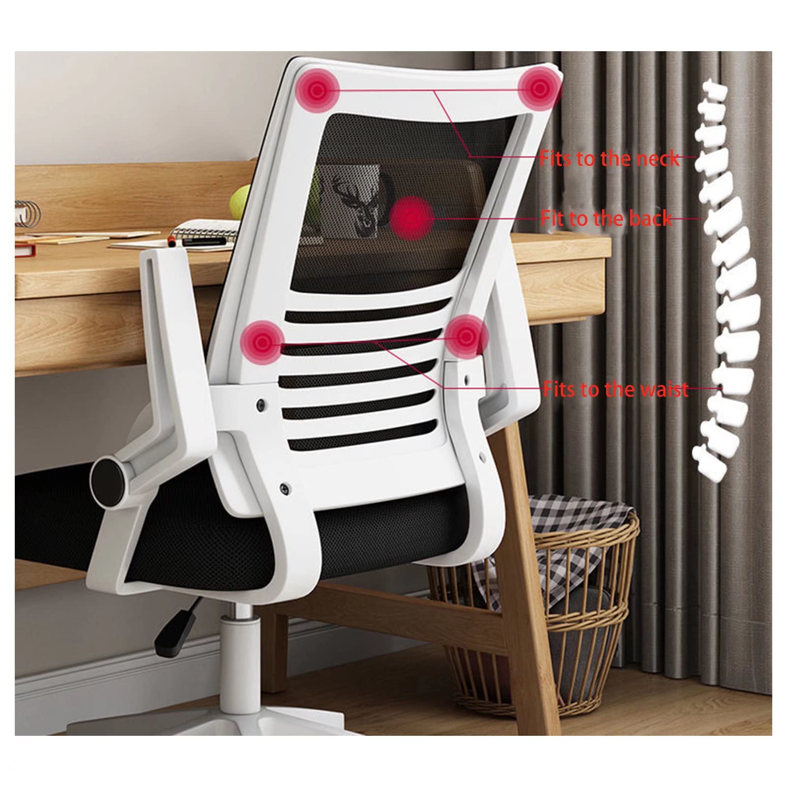 Ergonomic Office Chair - Adjustable Computer Desk Chair with Lumbar Support for Home Office, Gaming & Study, Comfortable Mesh Back Task Chair for Adults, Perfect for Bedroom, Living Room & Workspace