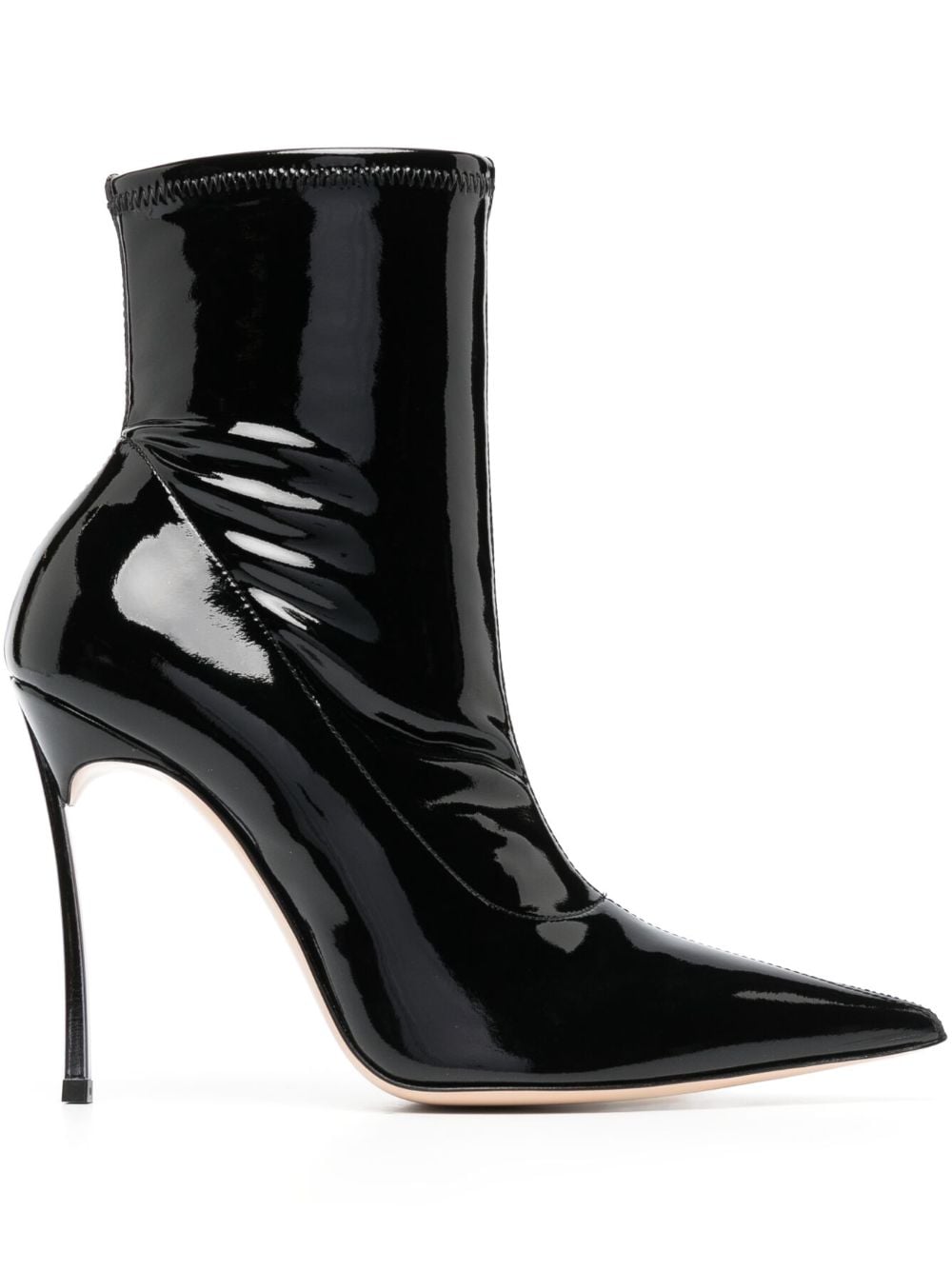 Casadei Black Leather Ankle Boots for Women - Stylish & Comfortable Heeled Booties for Office, Party & Night Out