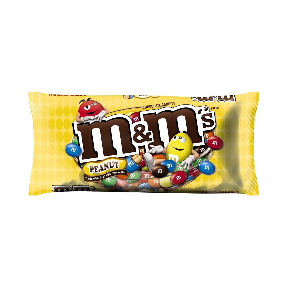 M&M's Peanut Chocolate Candy - 11.4 oz Bag of Milk Chocolate Peanuts in Colorful Candy Shell - Perfect for Halloween, Parties, Movie Nights & Office Snacks