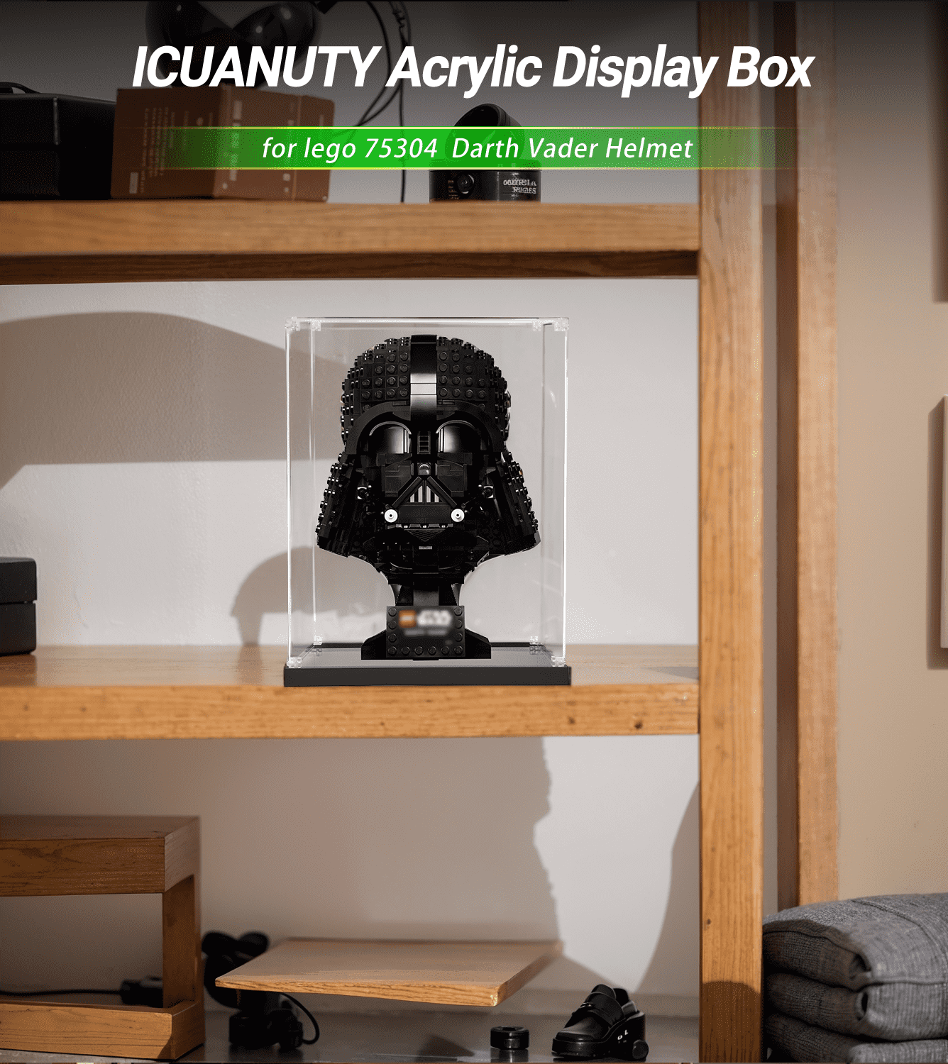 LEGO Darth Vader Helmet 75304 Display Case - Protective Showcase for Star Wars Collectibles | Perfect for Home Decor, Office Display & LEGO Fan Collections