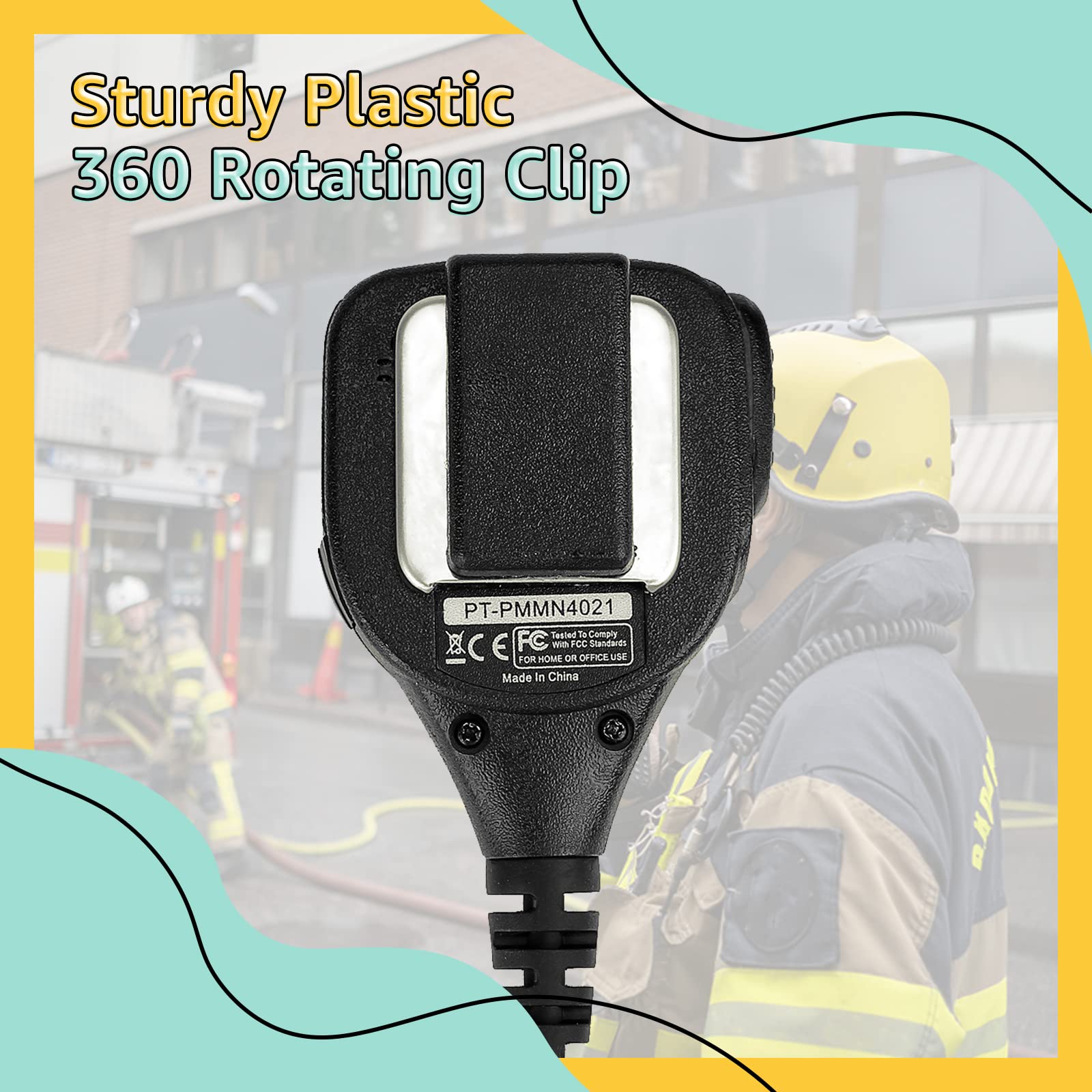 Retevis RT21 Walkie Talkie Microphone - IP54 Waterproof Shoulder Speaker Mic for RT22 RT68 H-777 RT85 RT27 RT86 RT18 RB45 BAOFENG UV-5R 5RM BF-F8HP Kenwood SAMCOM Radios - 3.5mm Audio Jack (1 Pack) - Perfect for Outdoor Adventures, Construction Sites & Emergency Communication