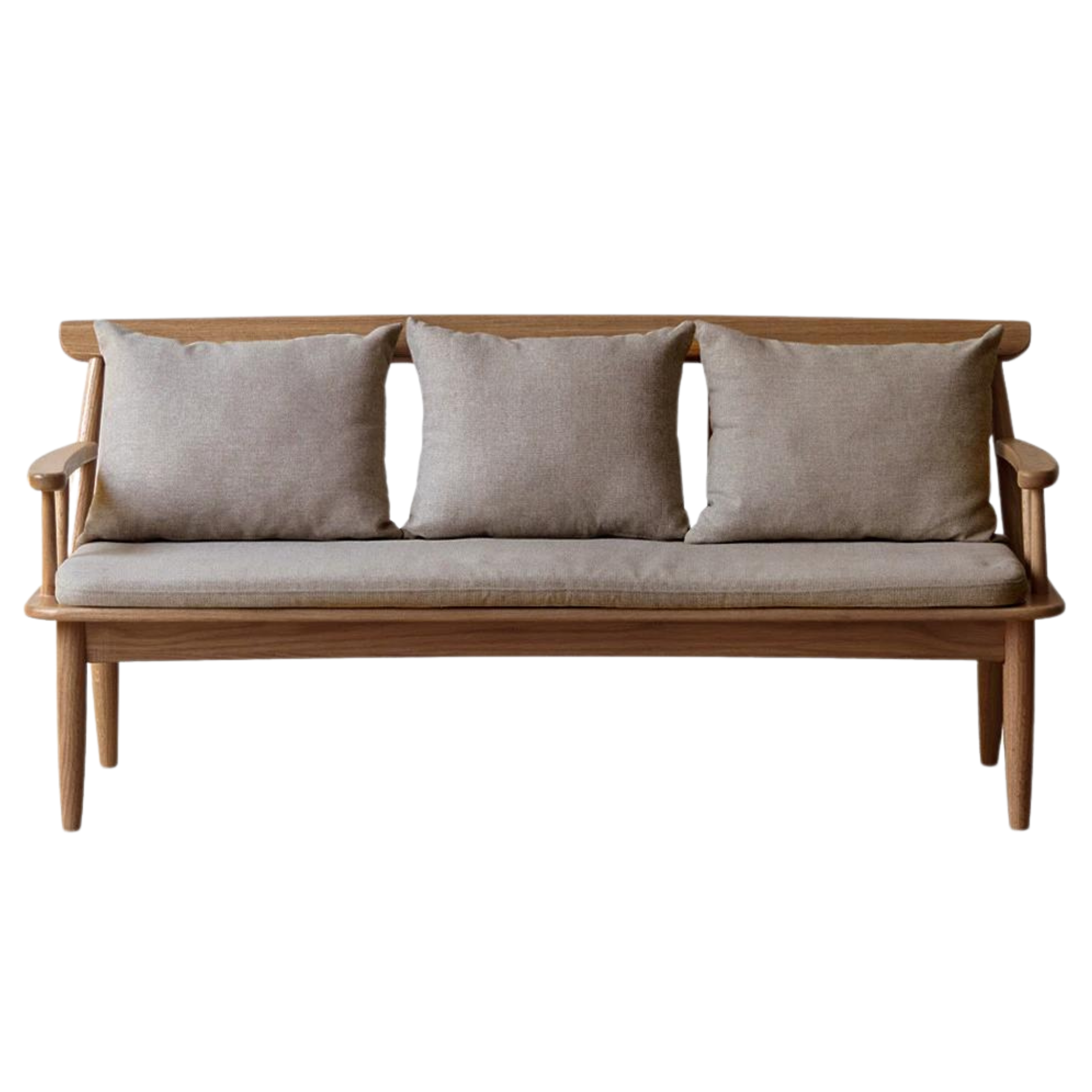 Premium Oak Solid Wood Windsor Sofa - All-Season Comfort for Living Room, Bedroom & Office - Winter & Summer Dual Use Design for Year-Round Relaxation