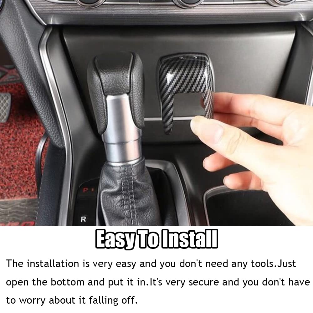Custom ABS Gear Shift Knob Cover Trim for Honda Civic 11th Gen 2022-2023, Accord 2018-2022, CR-V 2023-2024, HR-V 2023-2024 - Red Carbon Fiber Style (1Pcs/Set) | Interior Car Accessories Upgrade for Enhanced Driving Experience