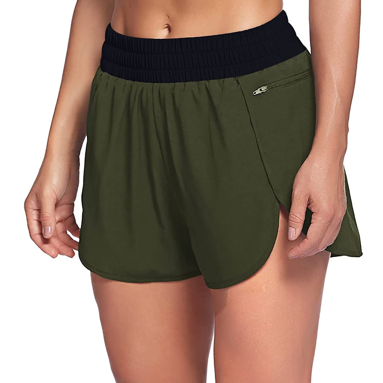 BUYYA Women's Casual Summer Shorts with Elastic Waist & Pockets - Comfortable Beach Shorts for Workout, Travel, and Everyday Wear