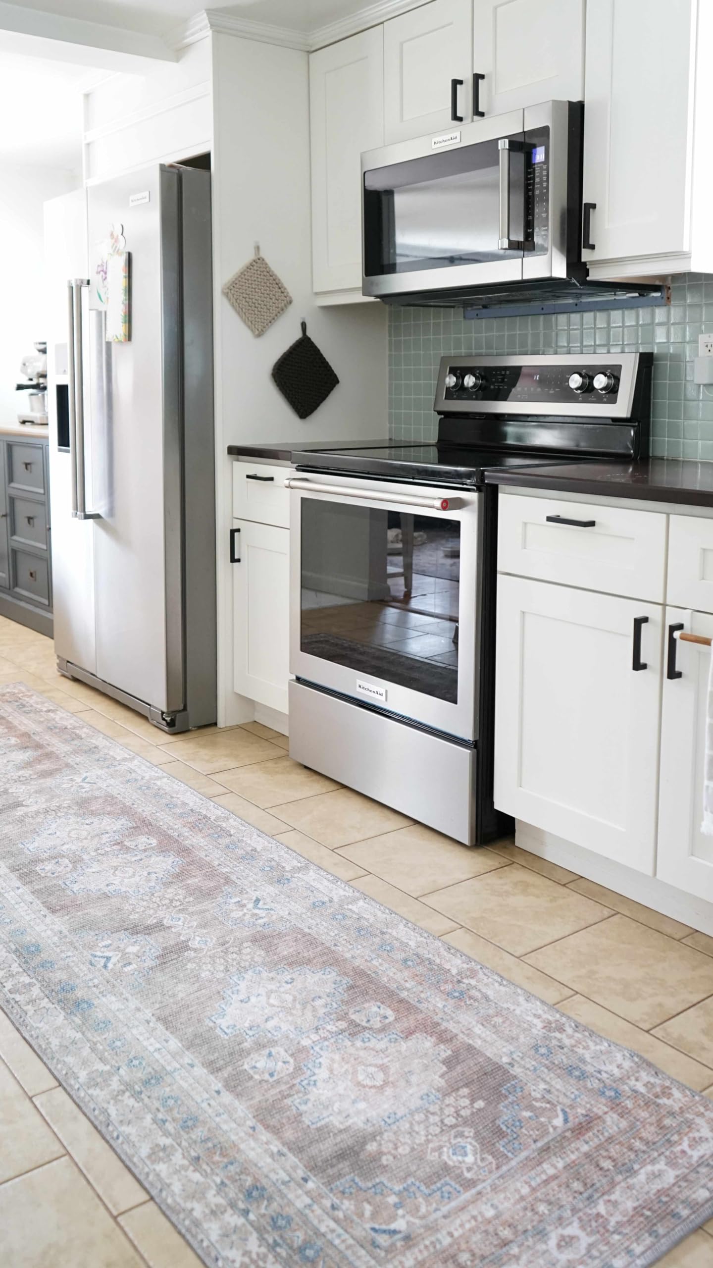Machine Washable Vintage Distressed Oriental Medallion Area Rug - Stain & Water Resistant - 9'3