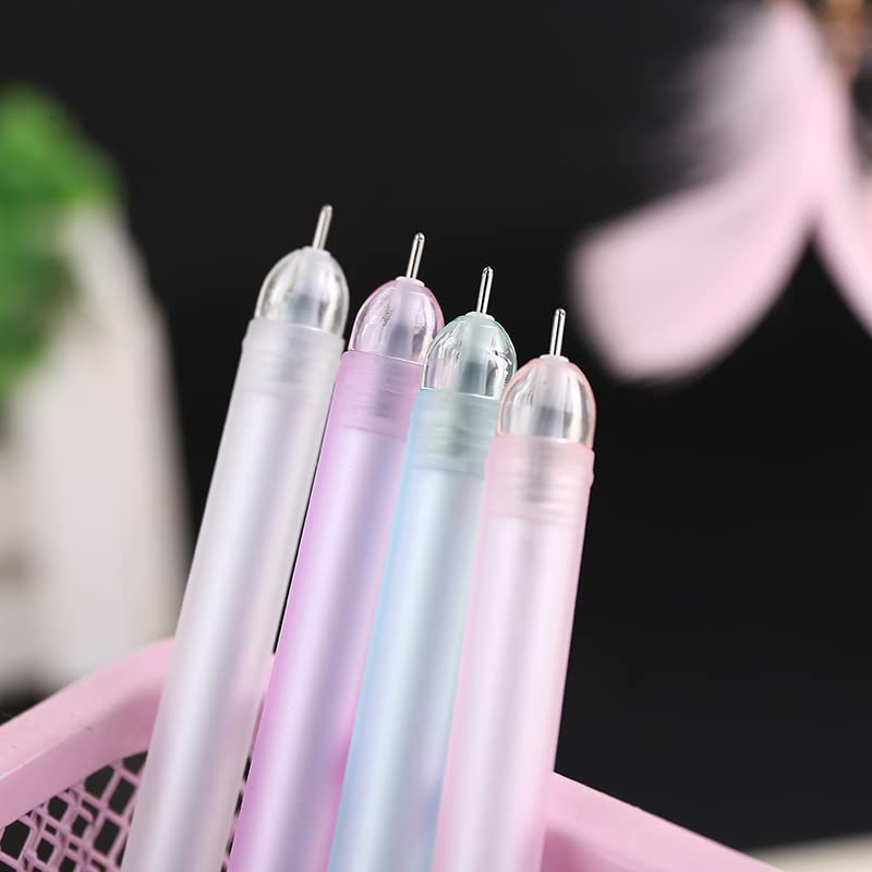 Cute Feather Butterfly Pendant Gel Pens for Girls - 0.5mm Fine Tip Black Ink, Set of 4 - Perfect for School, Journaling, Note Taking & Gift Giving