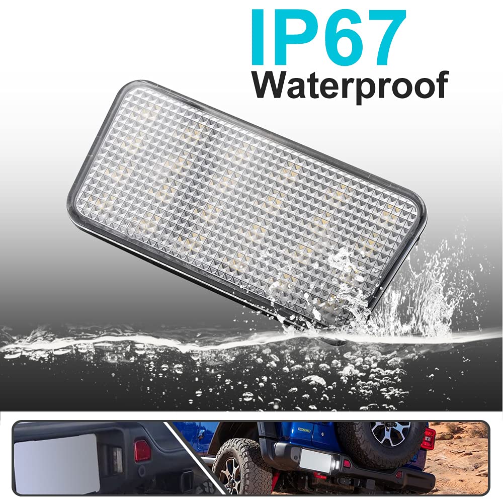 Jeep Wrangler JL LED License Plate Lights (2018-2021) - High Power SMD Xenon White Bulbs, Error-Free OEM Replacement #68310837AA - Perfect for Night Driving & Off-Road Adventures