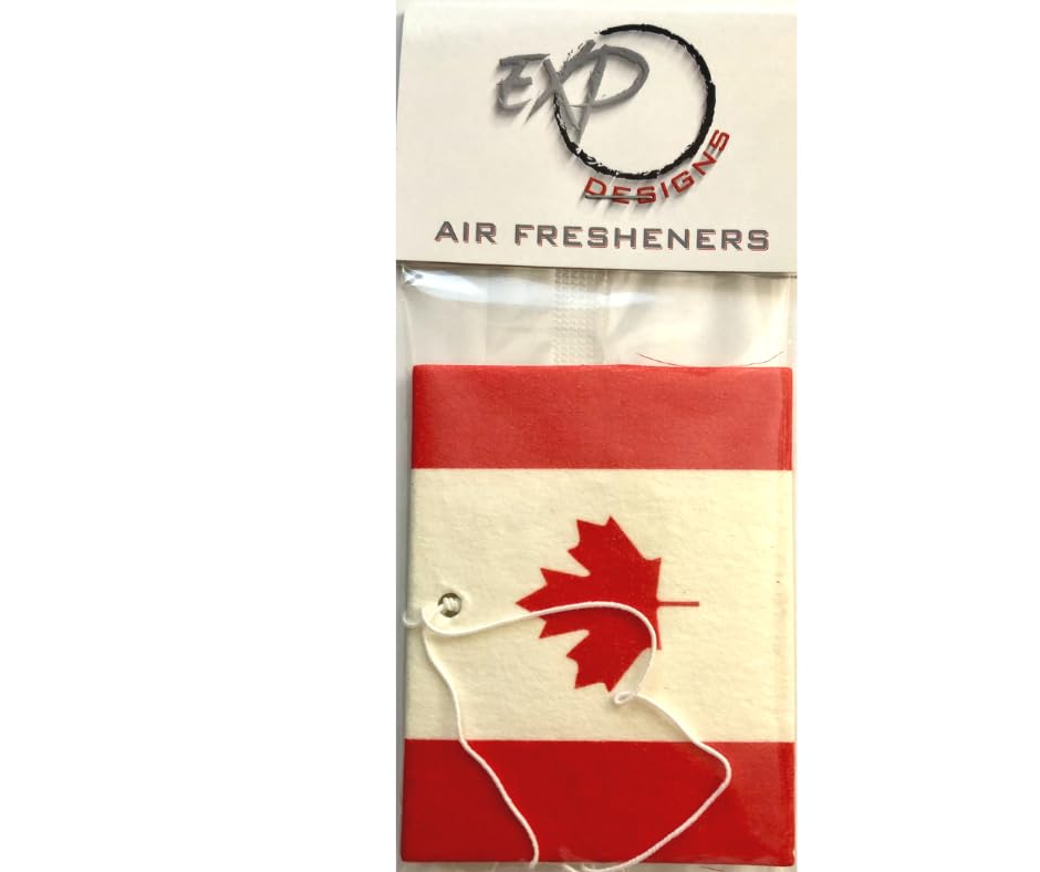 Canada Flag Car Air Freshener - Long-Lasting Fragrance for Vehicles, Home & Office | Patriotic Canadian Decor
