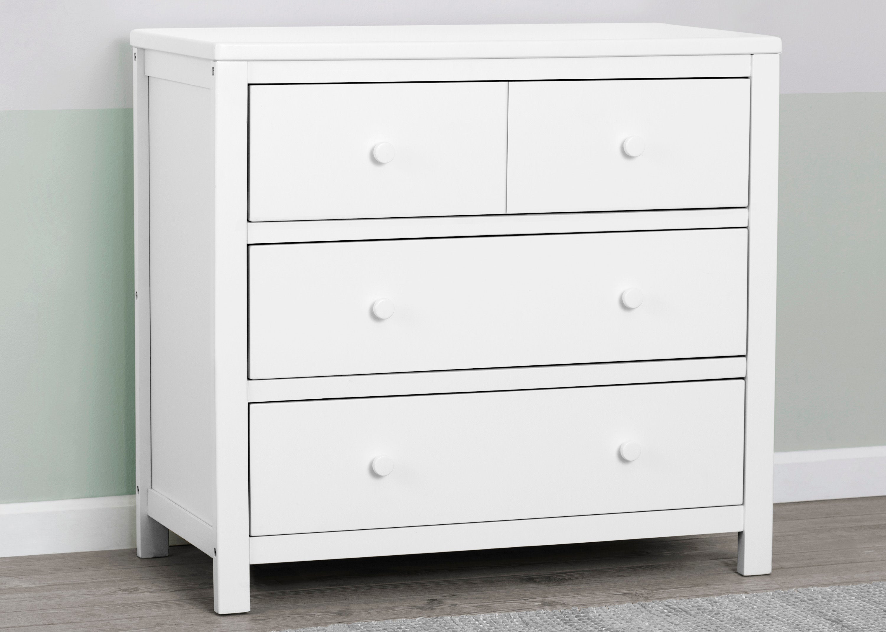 3 Drawer Dresser with Interlocking Drawers - Sturdy Wooden Bedroom Storage Organizer for Clothes, Accessories & Home Decor | Perfect for Bedroom, Nursery & Dorm Room Organization
