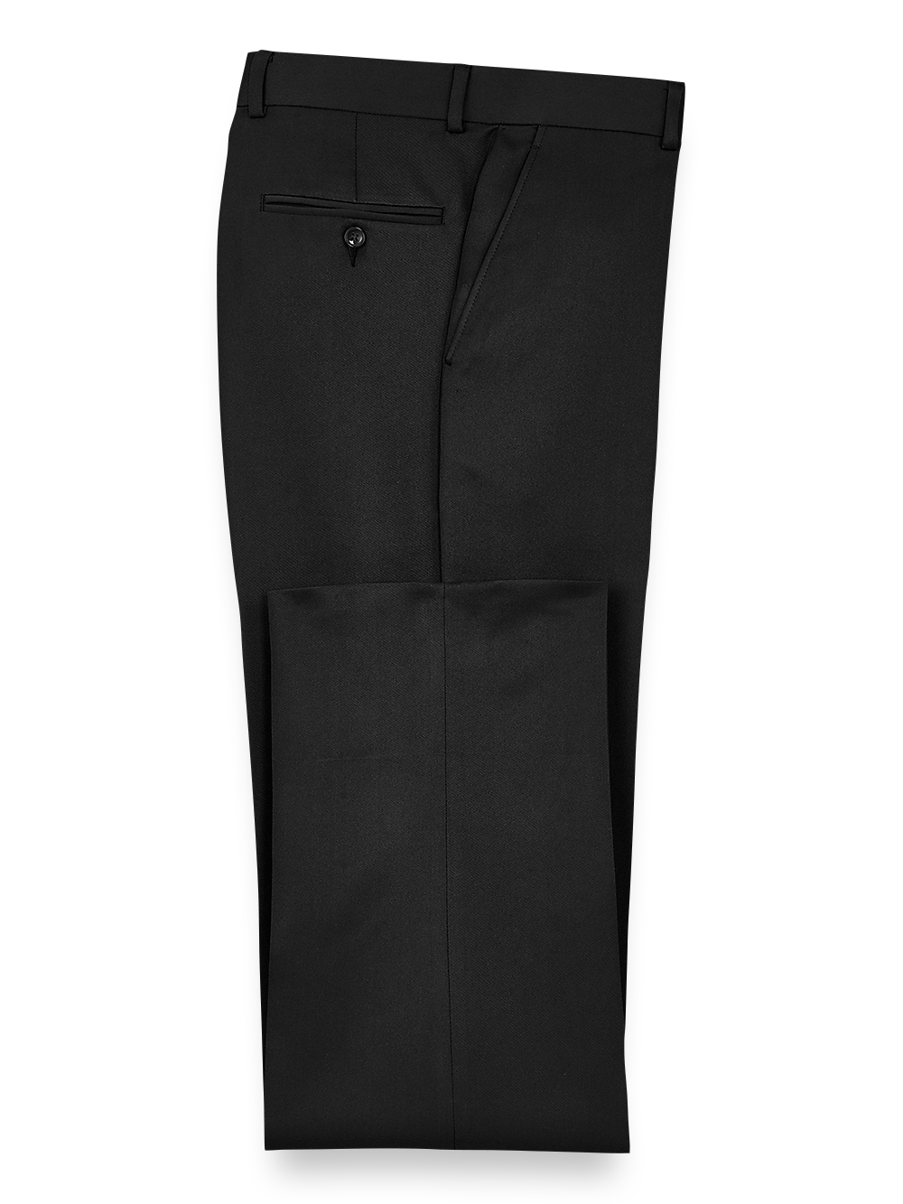 Premium Solid Microfiber Flat Front Pants for Men - Comfortable Slim Fit Work Trousers in Classic Black | Ideal for Office, Business Casual & Travel
