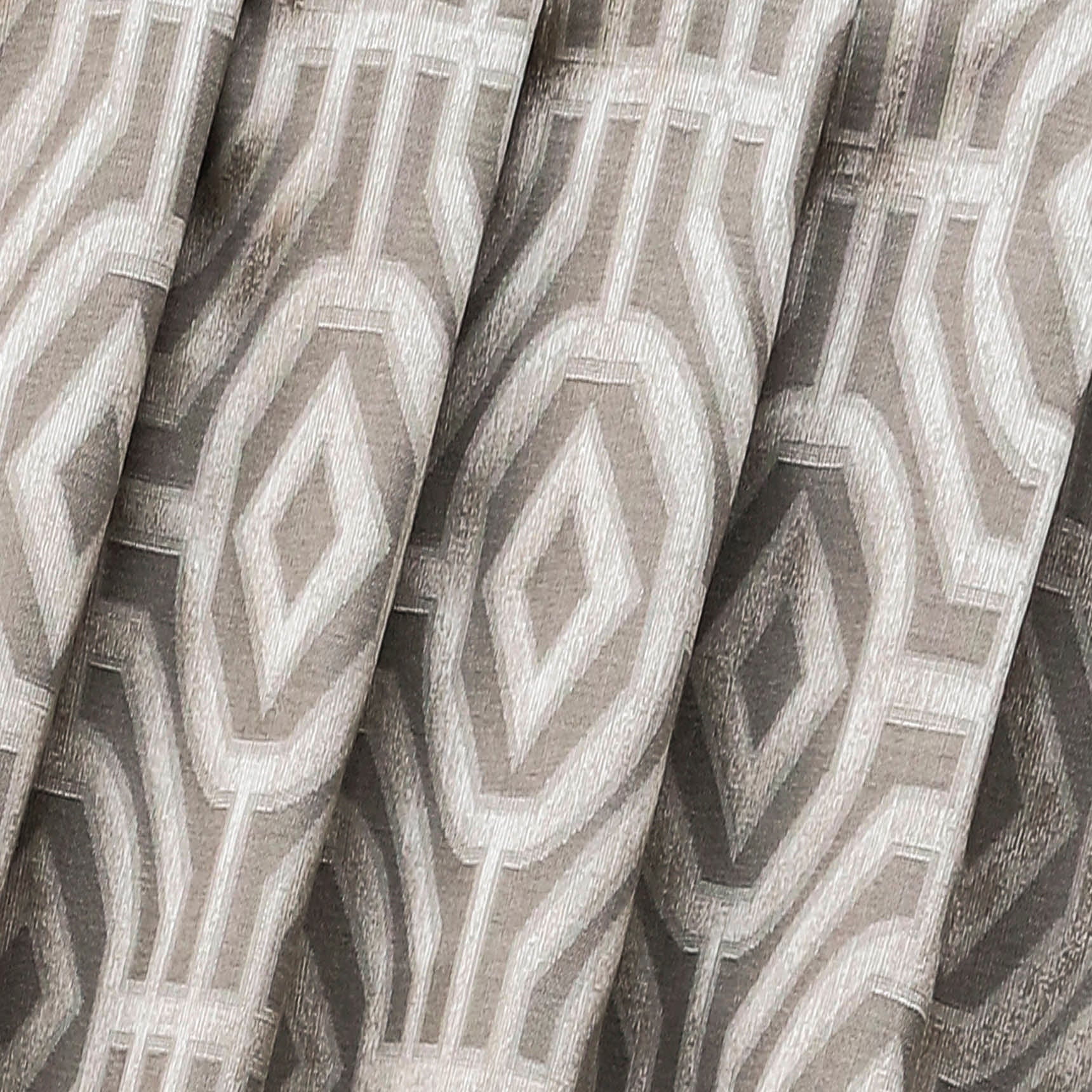 Beige Eternity Geometric Jacquard Weave Curtain Panels - Elegant Window Treatments for Living Room, Bedroom & Home Decor
